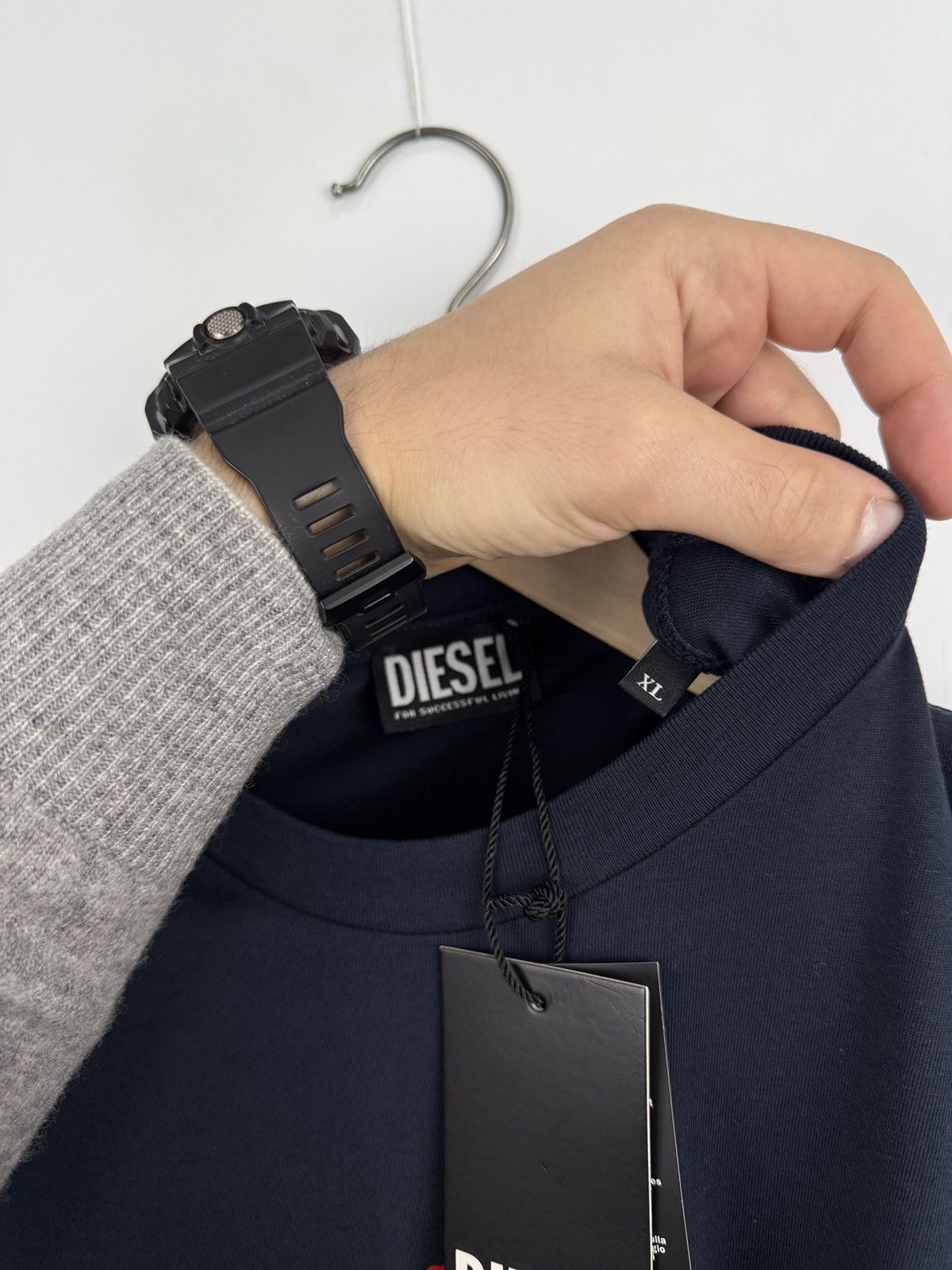 Diesel 🇺🇸❗️NEW Diesel Velour Logo For Successful Living Classic Tee Size US XL / EU 56 / 4 - 8 Thumbnail