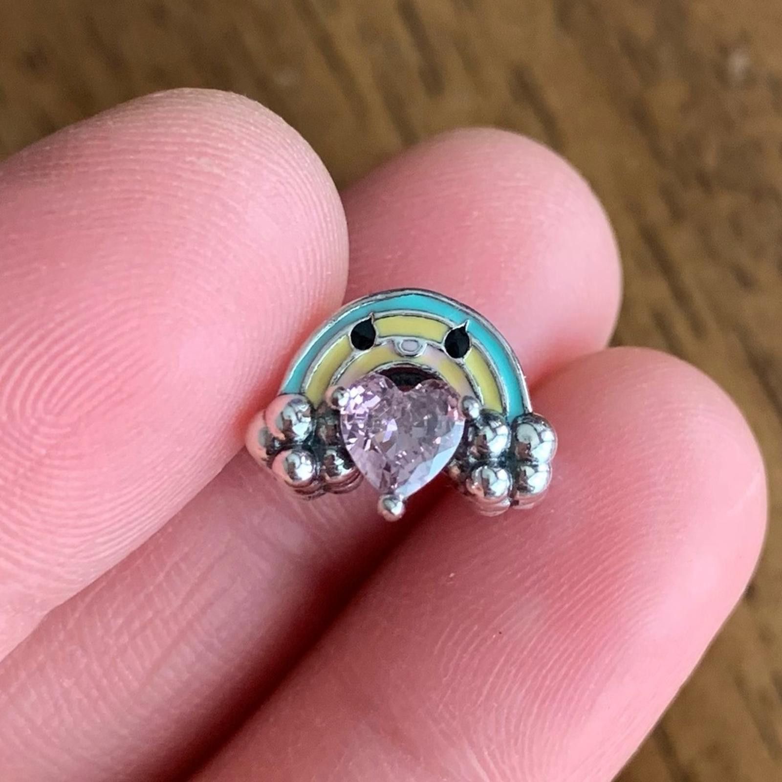 Other NWOT Rainbow Embraces Heart Gem Charm Sterling Silver 925 Size ONE SIZE - 1 Thumbnail
