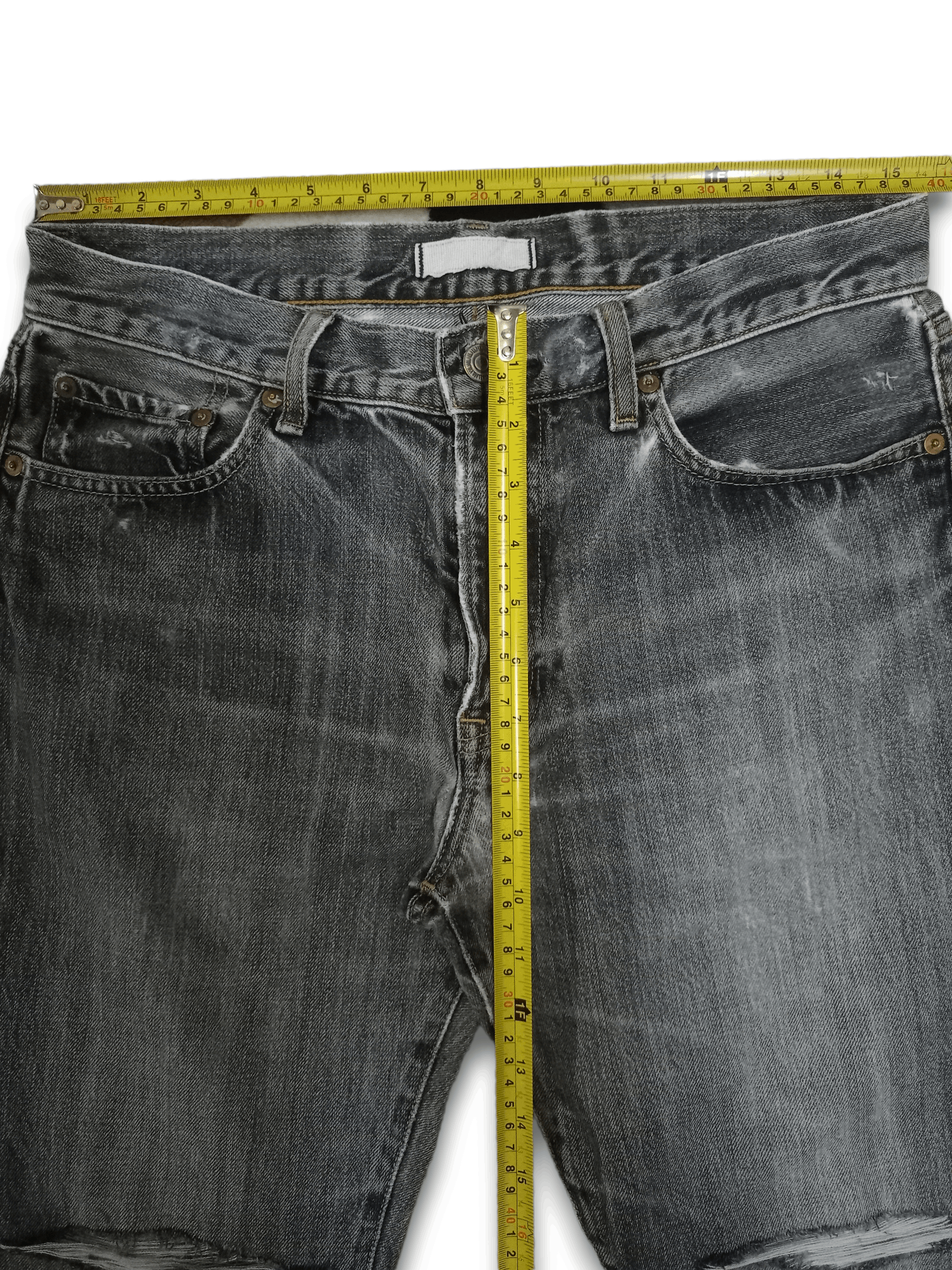 Japanese Brand × Uniqlo Vintage Uniqlo Earth Tone Distressed Loose Jeans 31x27 Size US 31 - 8 Thumbnail