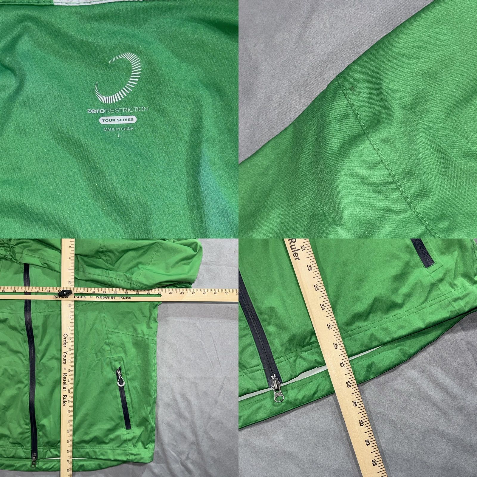 Vintage Zero Restriction Tour Series Jacket Mens L Green Full Zip Golf Windbreaker Size US L / EU 52-54 / 3 - 8 Thumbnail