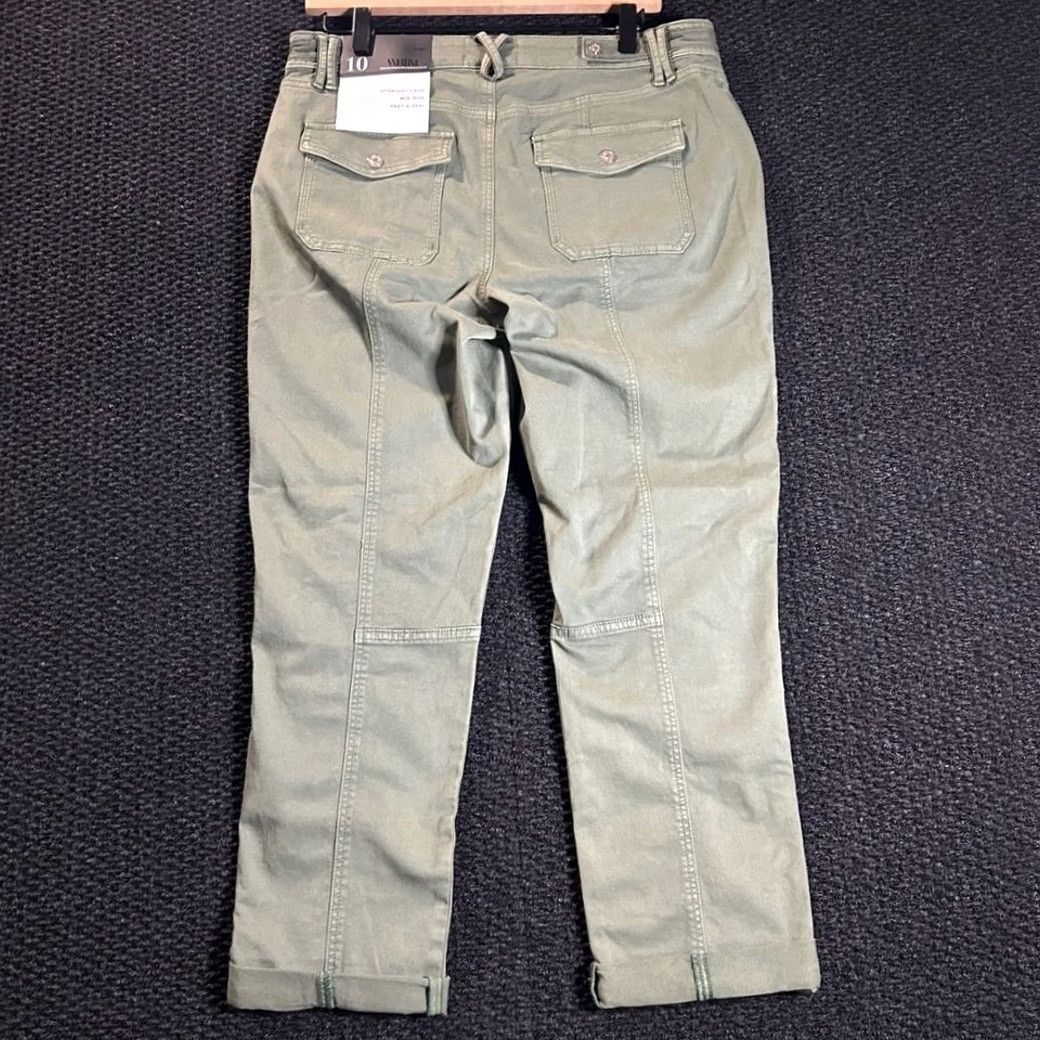 White House Black Market White House Black Market Crop Pants Women's 10 Olive Green Mid Rise Straight NWT Size 32" / US 10 / IT 46 - 2 Thumbnail