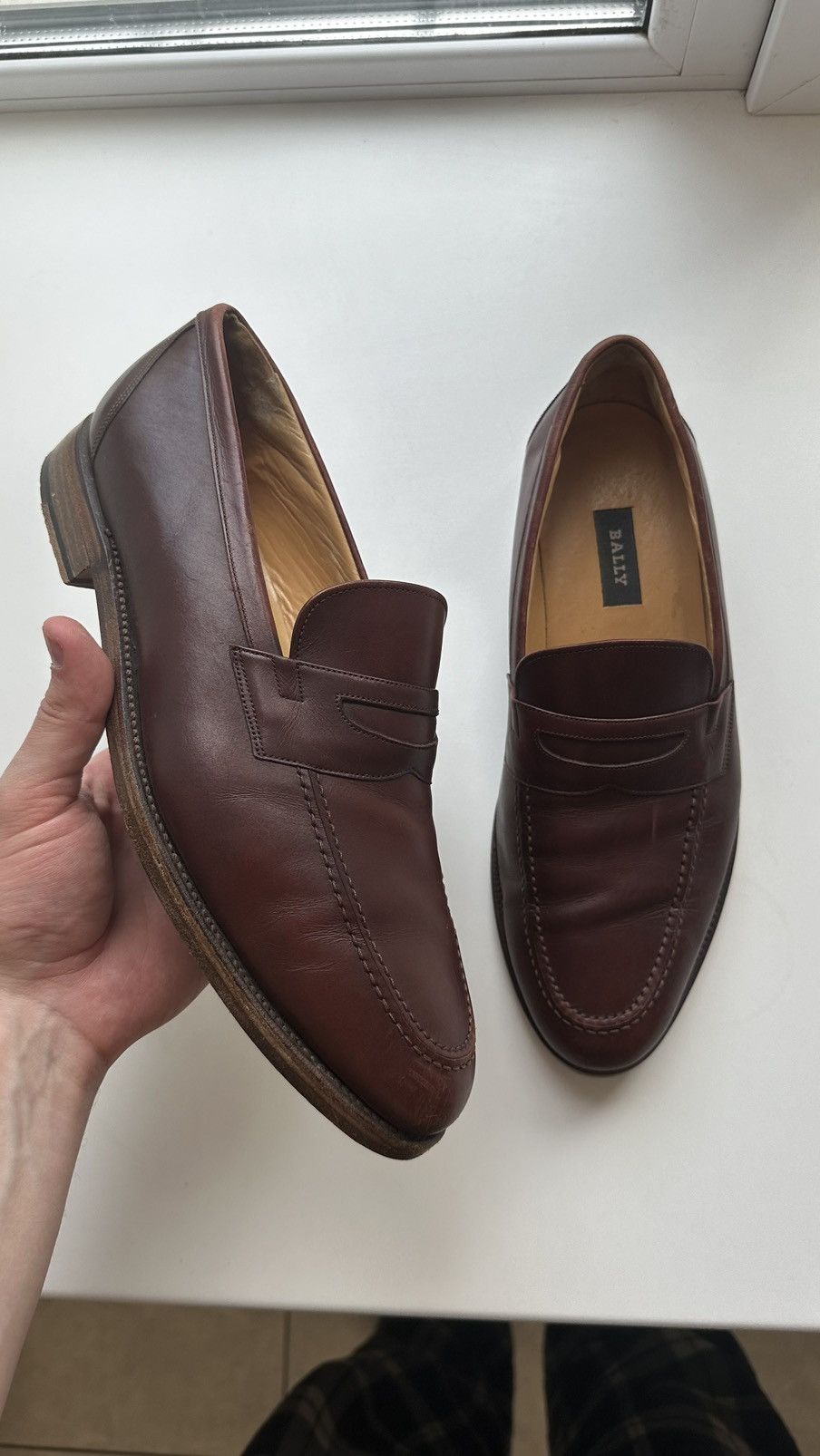 Bally Vintage Brown Leather Casual Loafers France Size 9.5