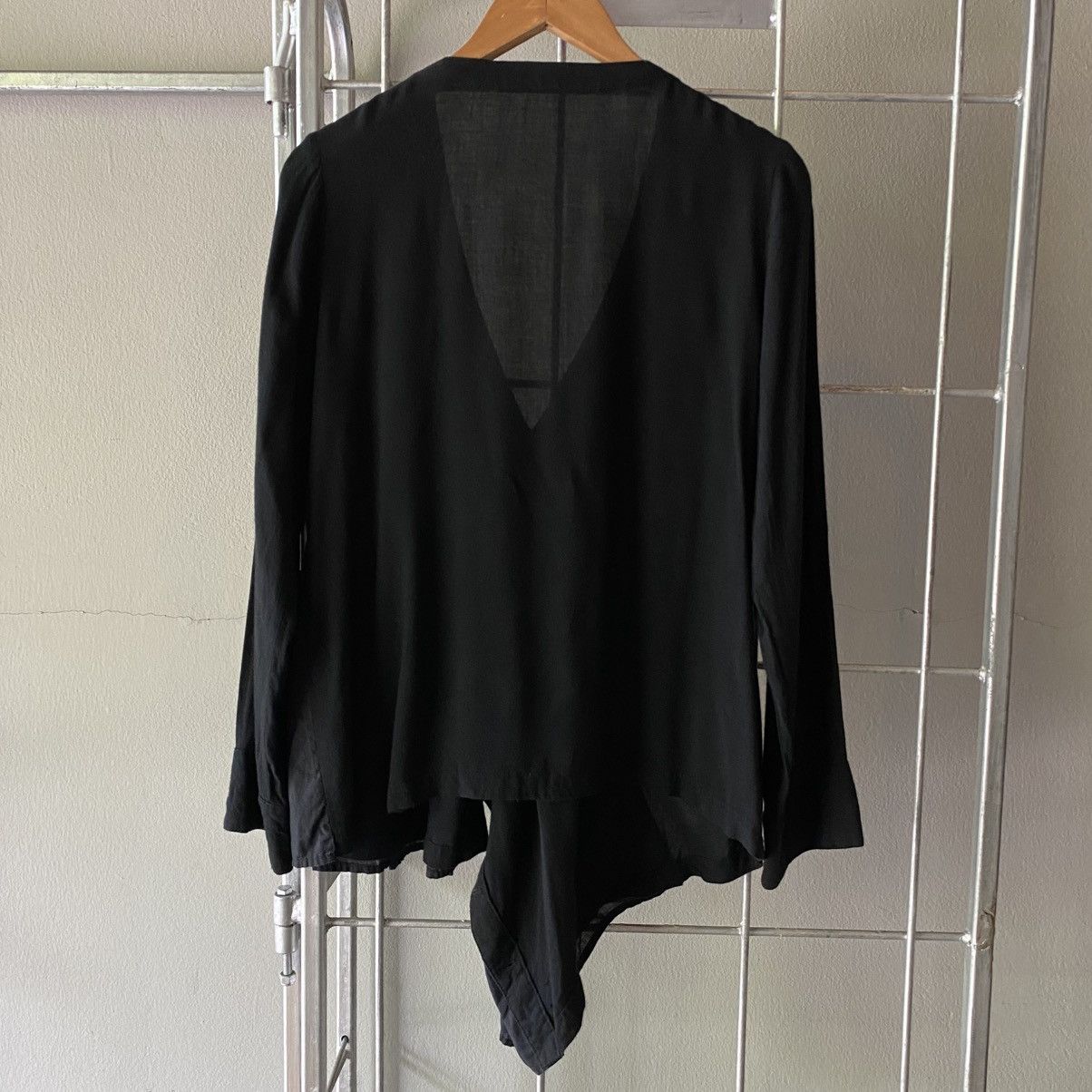 Designer × Japanese Brand SEDMIKRASKY Black Draped Asymmetric Blouse Size L / US 10 / IT 46 - 6 Thumbnail