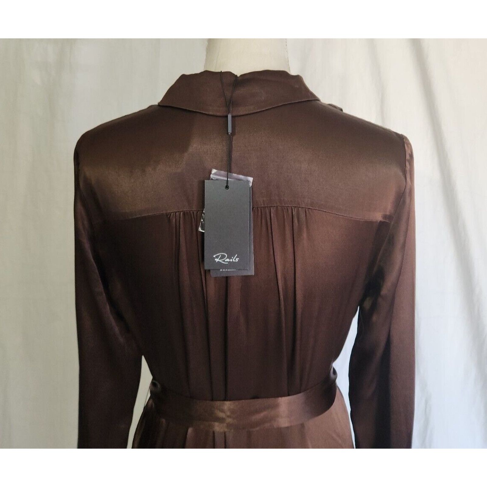 Rails New W/Tags Rails Moss Green Satin Beatrice Midi Dress Small Size S / US 4 / IT 40 - 8 Thumbnail