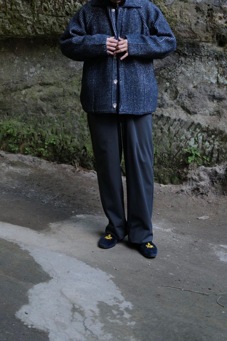 Niceness NICENESS K. Snafu Reversible Wool Knit Jacket Navy/White Size US L / EU 52-54 / 3 - 8 Thumbnail