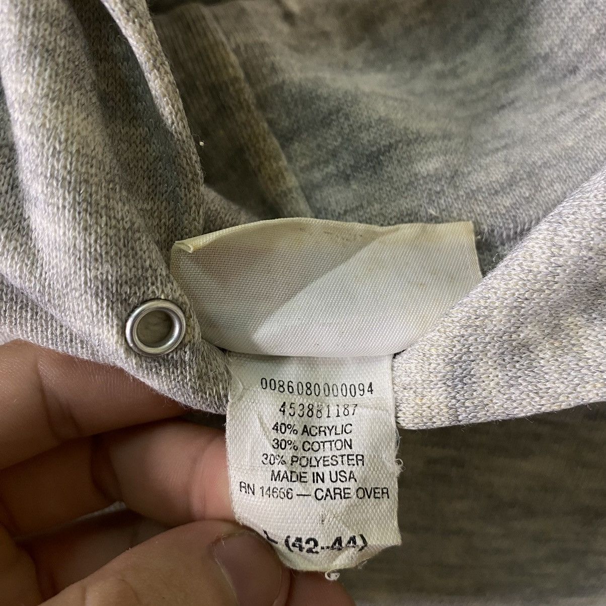 Vintage Vintage 1980s Basset Walker Grey Blank Hoodie Made in USA Size US L / EU 52-54 / 3 - 4 Thumbnail