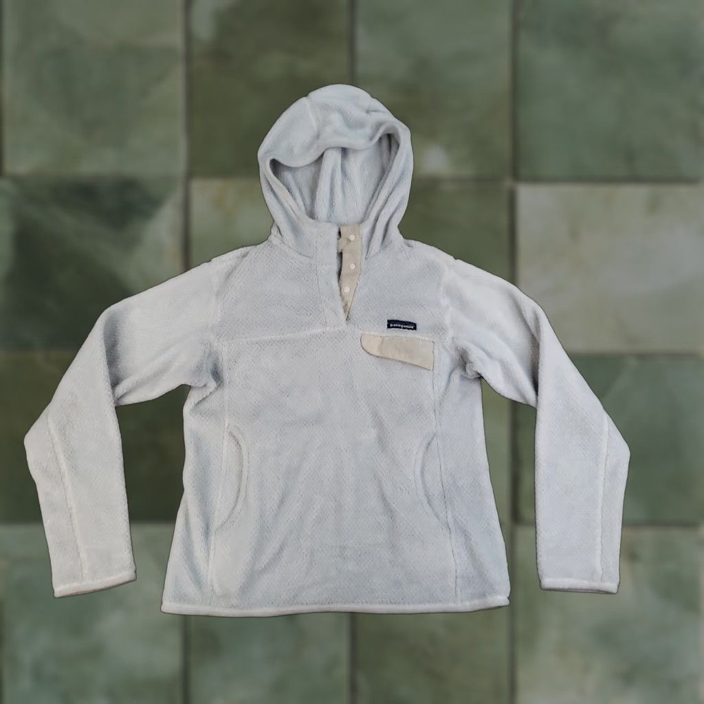 Patagonia Patagonia Hoodie Womens Small White Fleece Synchilla Snap-T Pullover Outdoor Pocket Logo 25435FA11 Size S / US 4 / IT 40 - 1 Thumbnail