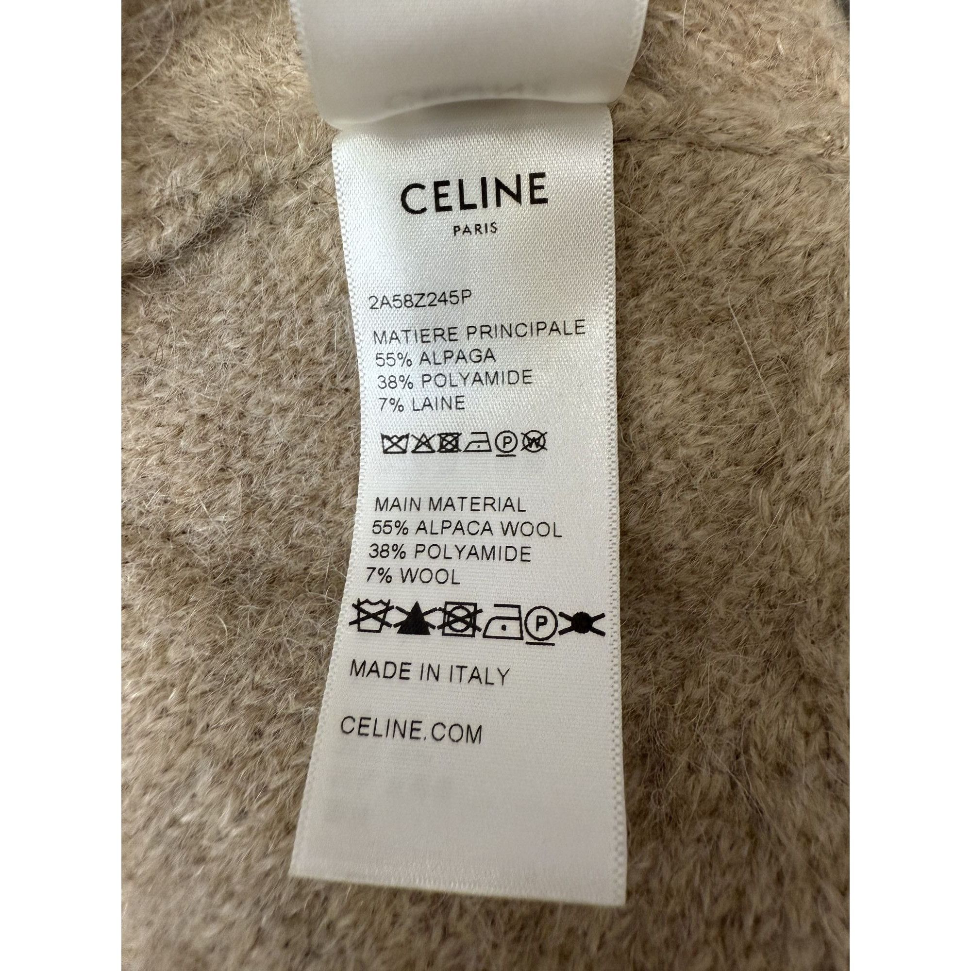 Celine Celine Beige Wool & Alpaca Blend Bucket Hat With Embroidered Size ONE SIZE - 9 Thumbnail