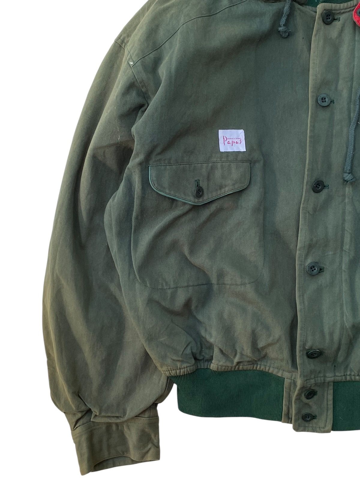 Japanese Brand Vtg Papas Sport Jacket Big Logo ( Faded Green ) Size US L / EU 52-54 / 3 - 7 Thumbnail