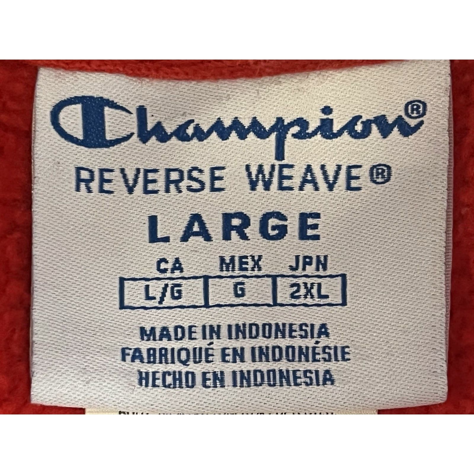Champion CHAMPION RED REVERSE WEAVE C LOGO PULLOVER HOODIE SWEATSHIRT LARGE Women Hoodie Sweatshirt Size L / US 10 / IT 46 - 6 Thumbnail