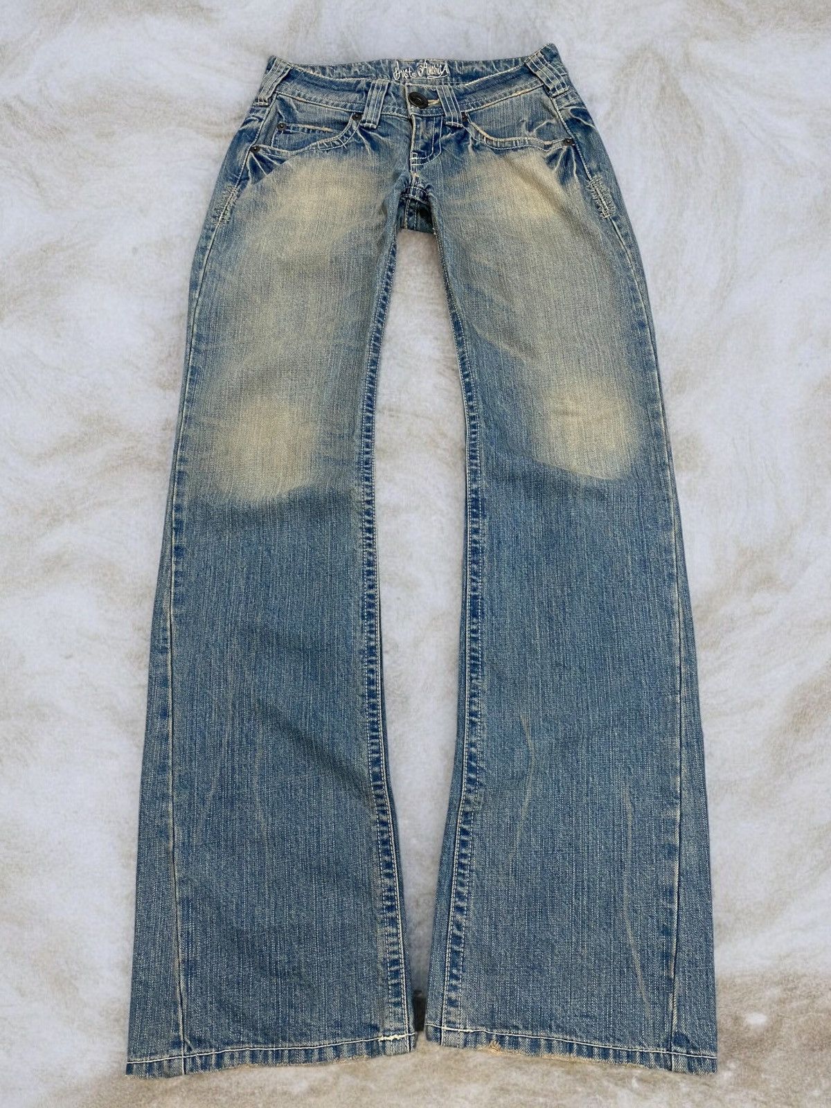 Just Amorica Denim Style Mud Washed Light Jean Clawn Mark