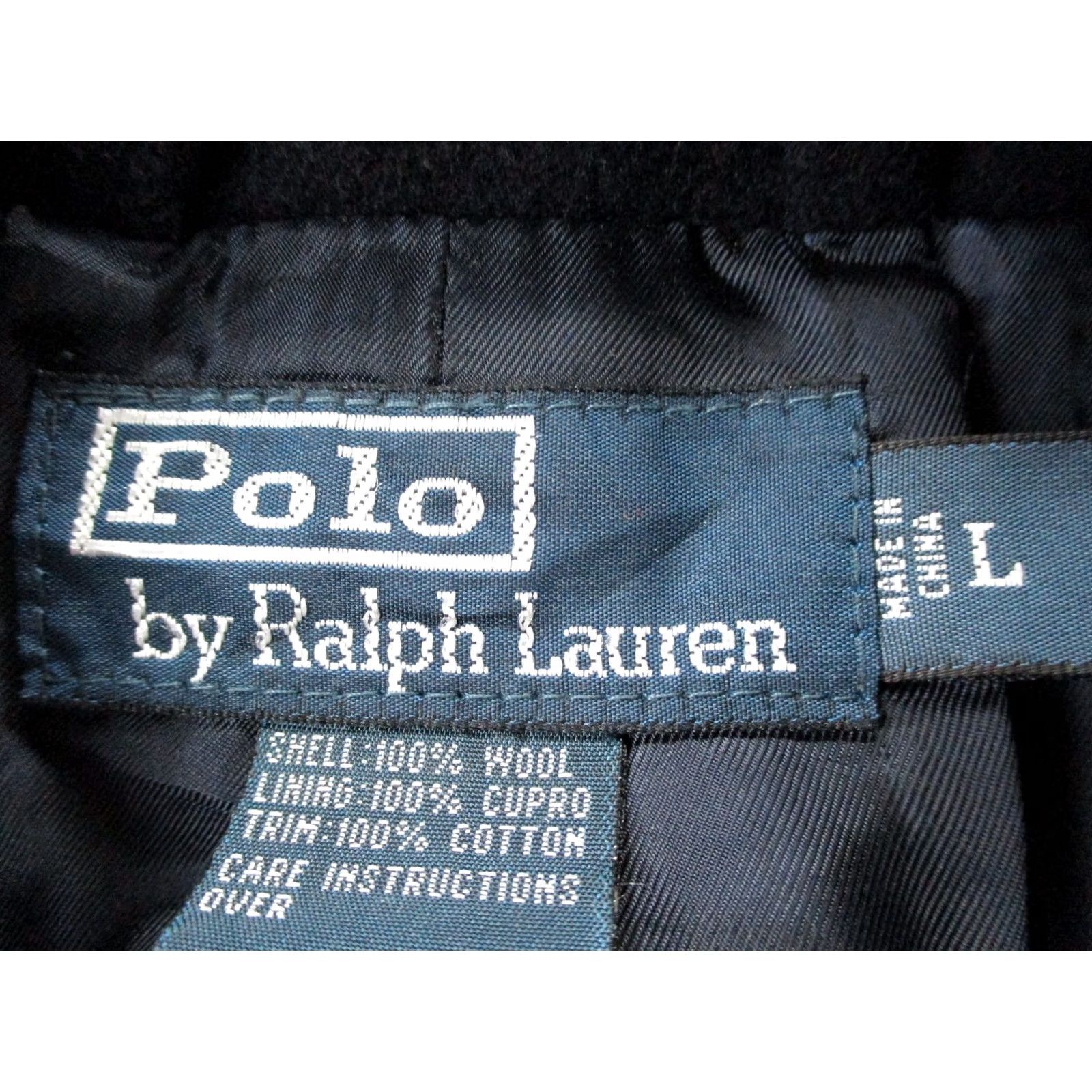 Ralph Lauren VINTAGE Nike Shirt Men L Navy Wool Overcoat Peacoat Jacket Coat 90s? Size US L / EU 52-54 / 3 - 5 Thumbnail