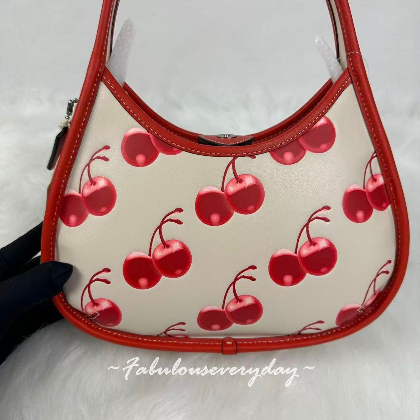 Coach COACH Ergo Bag In Coachtopia Leather With Cherry Print Cloud Size ONE SIZE - 2 Thumbnail