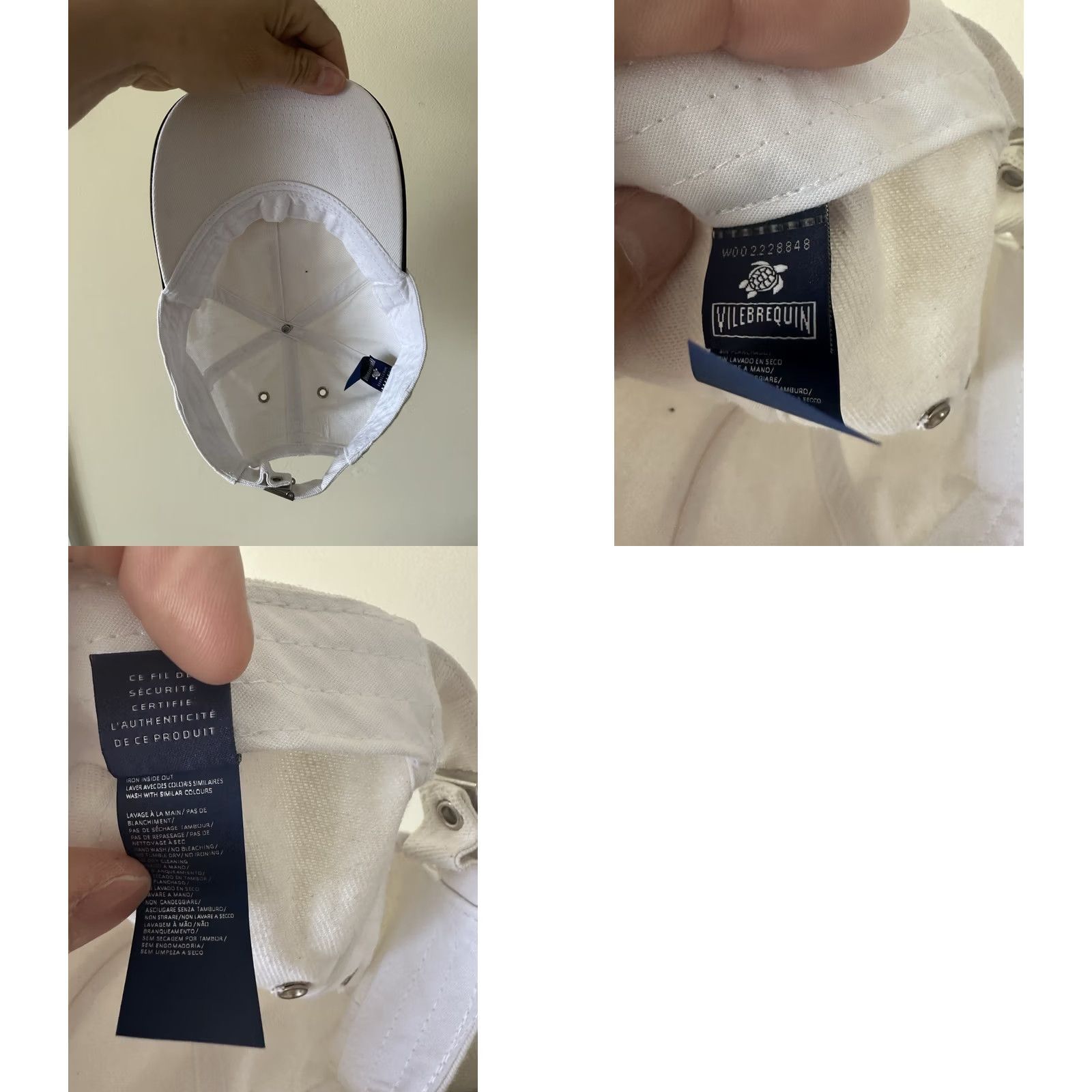 Vilebrequin Vilebrequin Baseball Hat Cap Strap Back Men One Size White Turtle Logo Beach New Size ONE SIZE - 8 Thumbnail