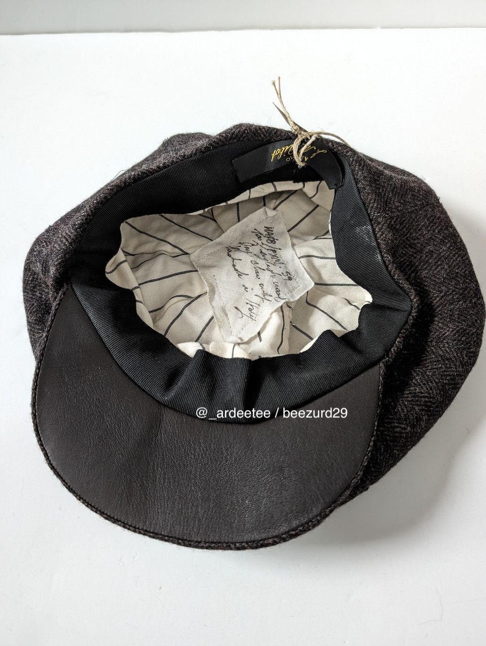 Archivio J.M. Ribot *NEW* ENGLISH VINTAGE WOOL LEATHER BRIM HAT Size ONE SIZE - 3 Thumbnail