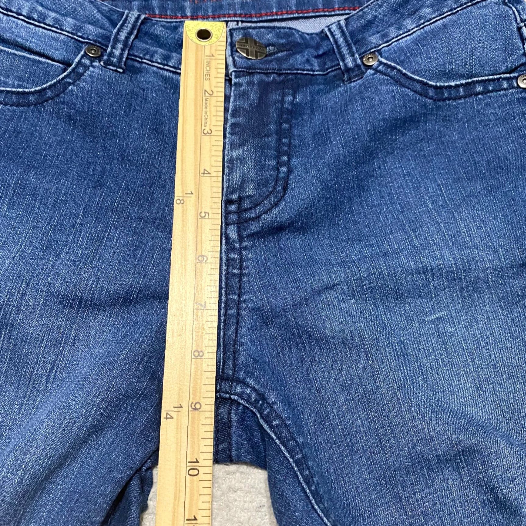 Denime Liverpool Womens Jeans Abby Skinny Blue Denim Dark Wash Ankle Raw Hem Mid Rise 6 Size 28" / US 6 / IT 42 - 4 Thumbnail