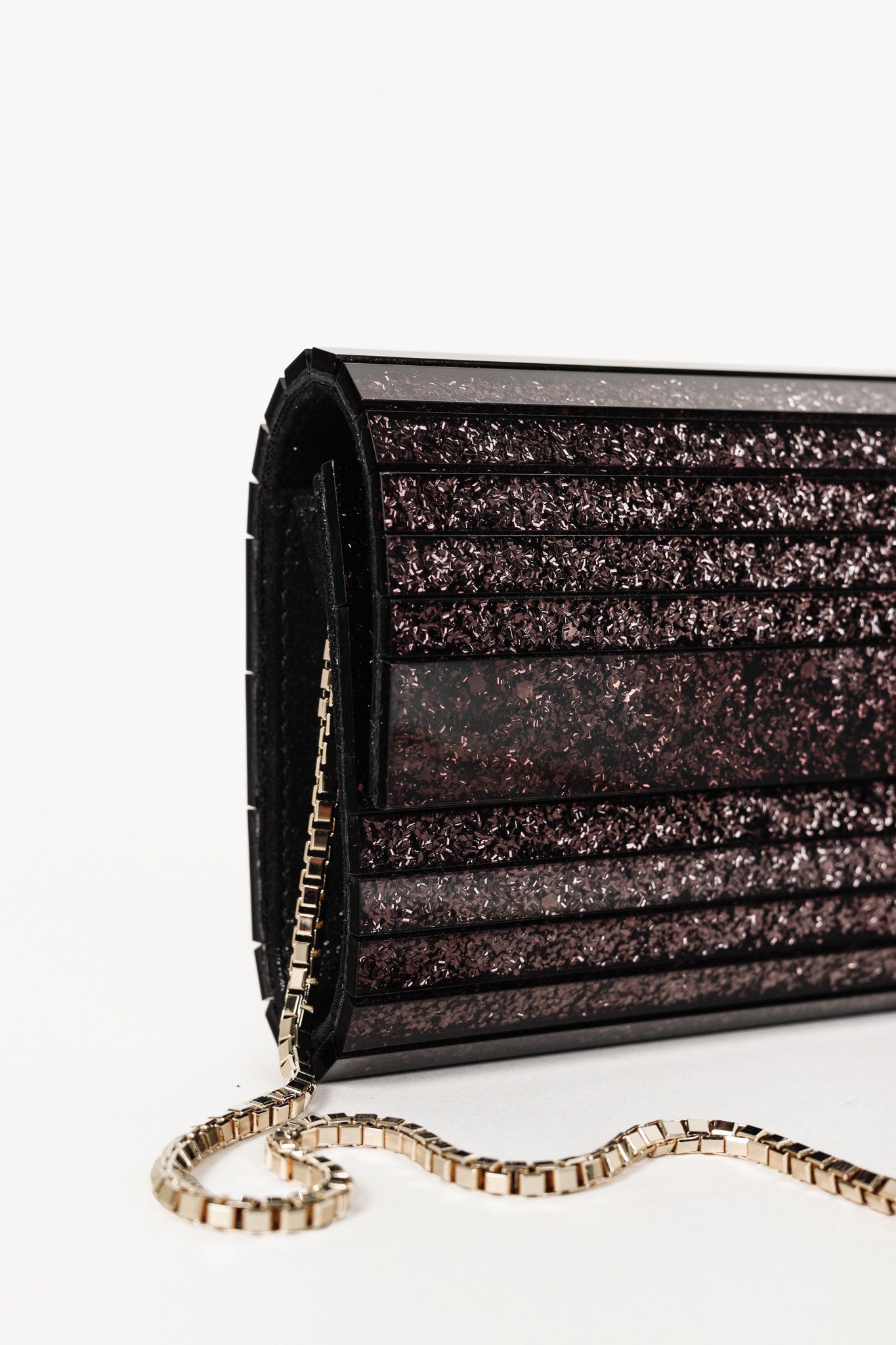 Jimmy Choo Jimmy Choo Sweetie Glitter Lucite Clutch in Black Champagne Size ONE SIZE - 6 Thumbnail