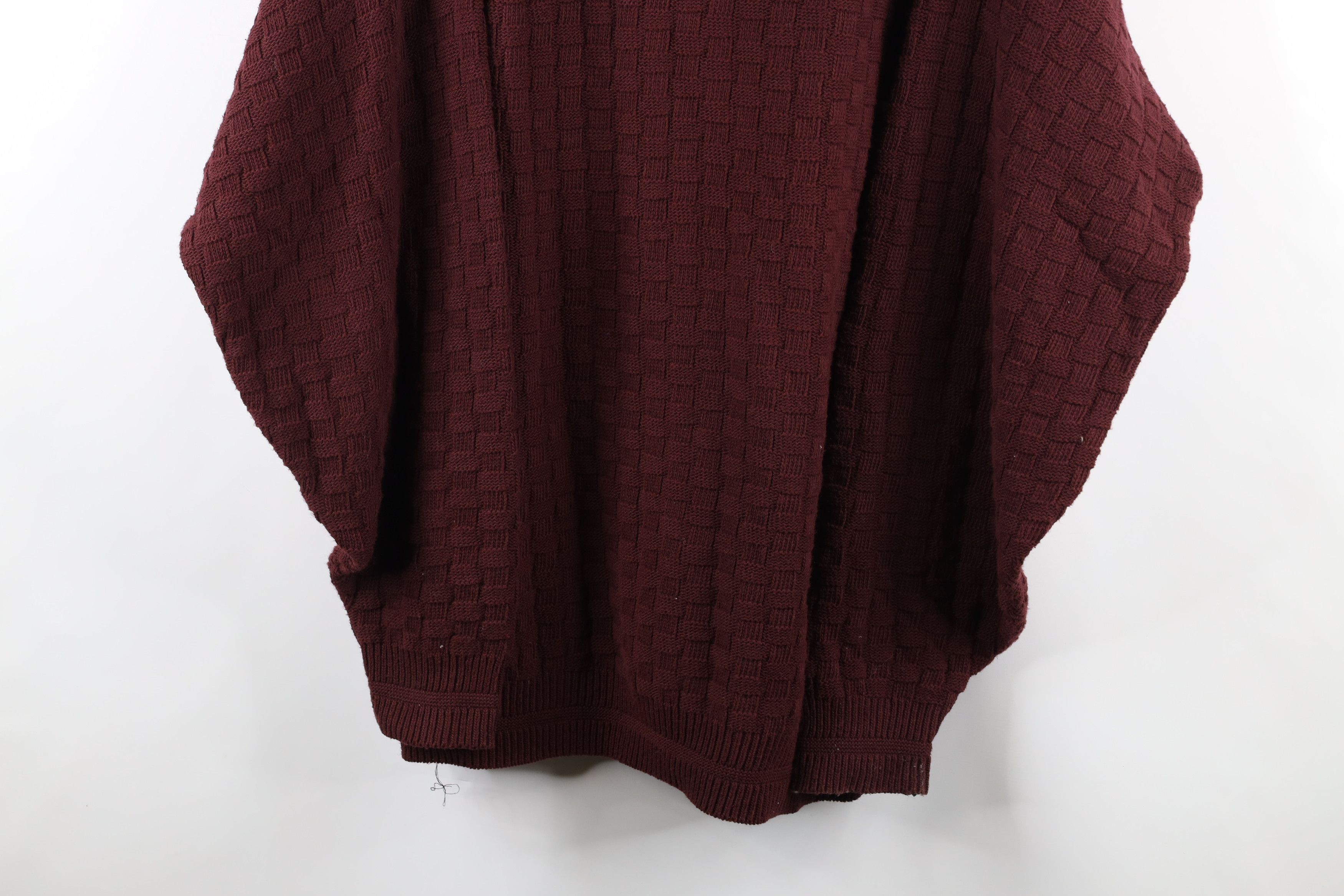 Vintage Vintage 90s Streetwear Knit Crewneck Sweater Burgundy USA Size US XXL / EU 58 / 5 - 3 Thumbnail