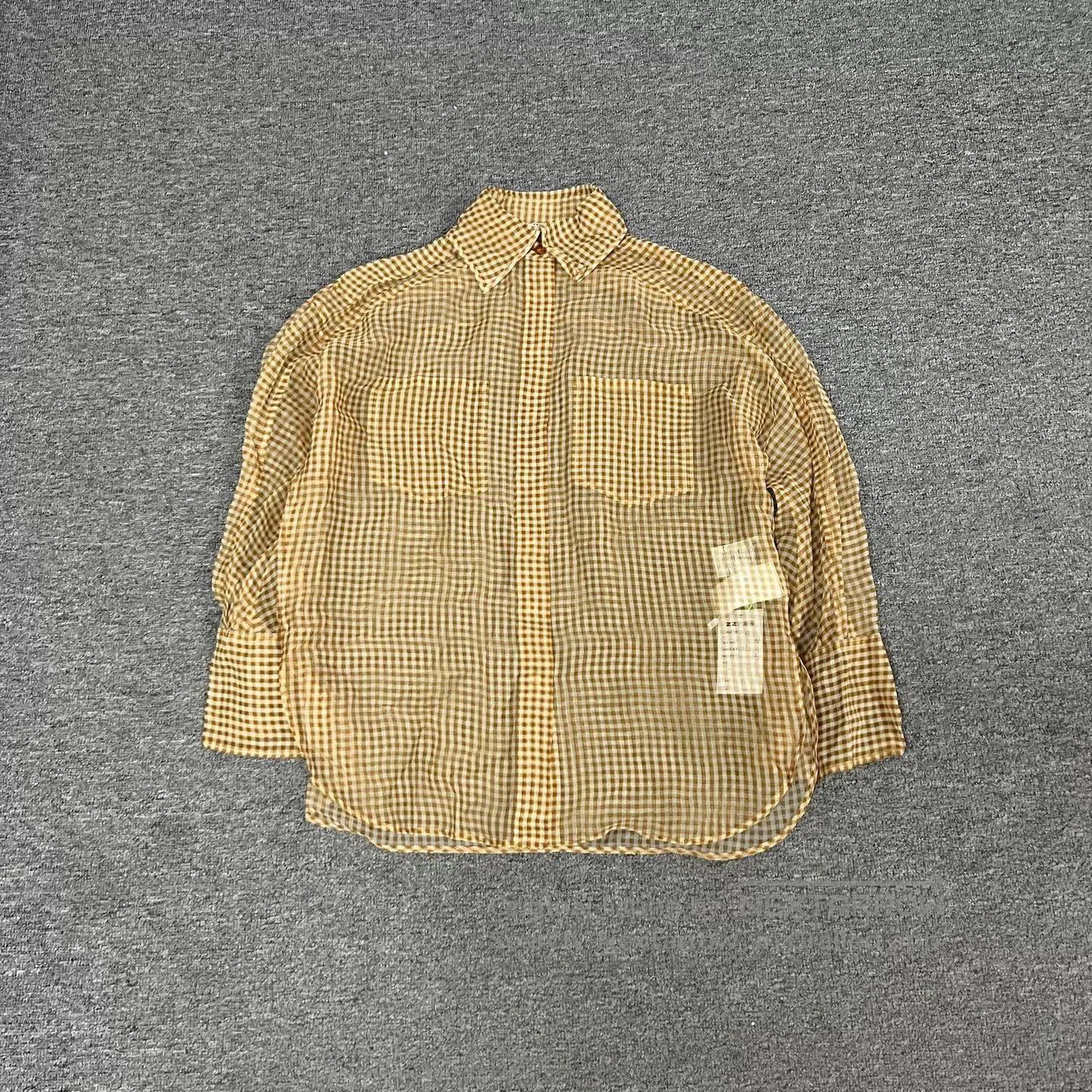 Fendi FENDI Silk Organza Plaid Shirt. Size US M / EU 48-50 / 2 - 1 Thumbnail