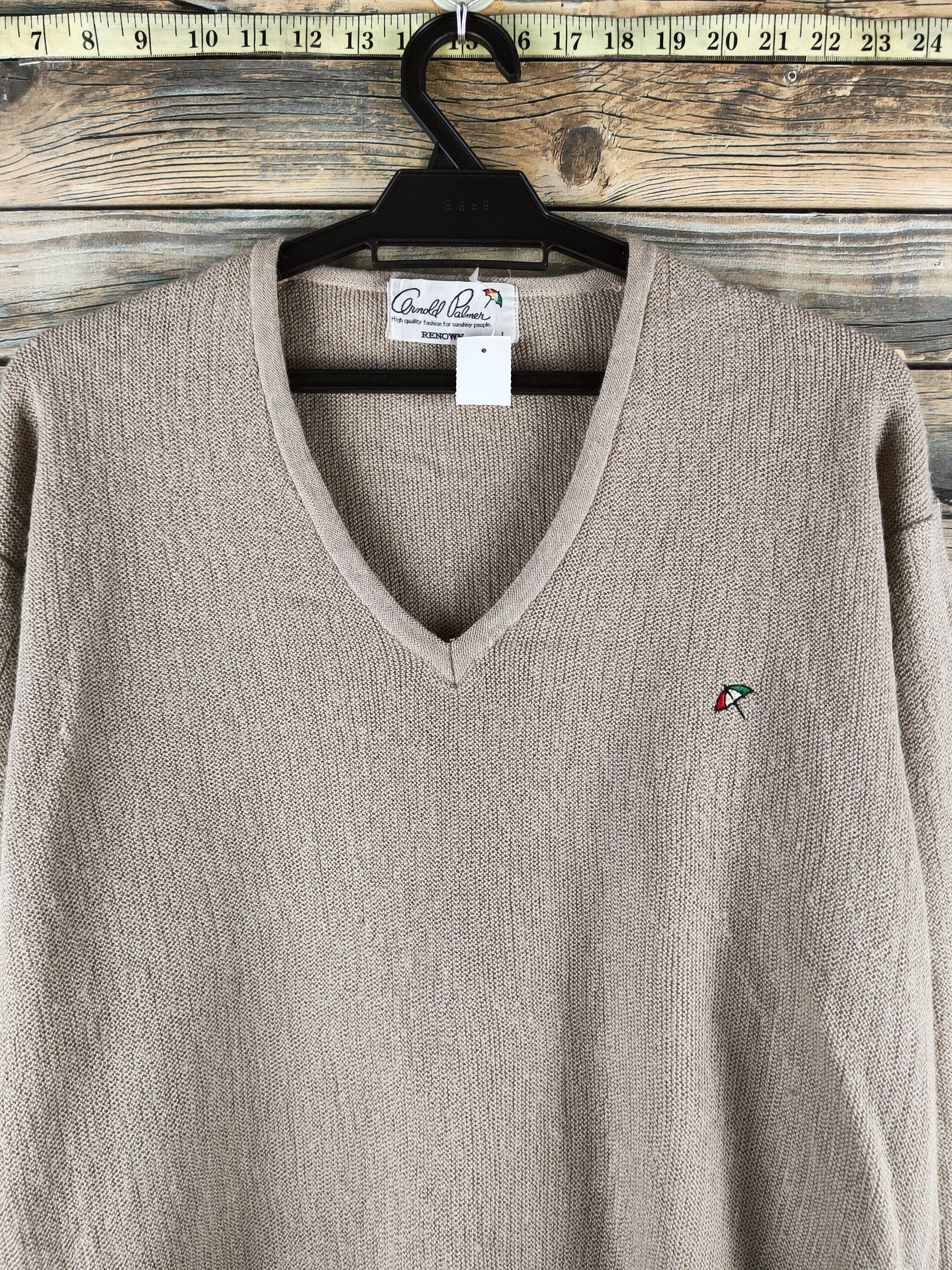 RENOWN DL Arnold Palmer-Renown L.Brown Knitwear Sweatshirt #46-973 Size US L / EU 52-54 / 3 - 2 Thumbnail