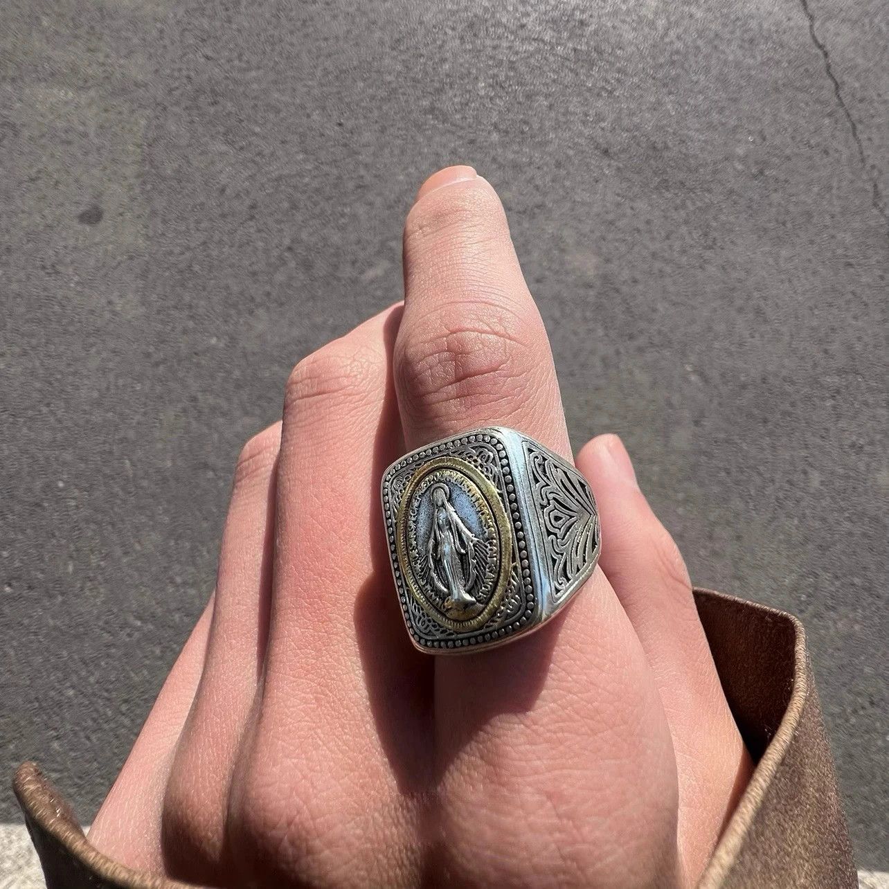 Jewelry × Vintage Gothic Silver Ring Vintage Religious Size ONE SIZE - 5 Thumbnail