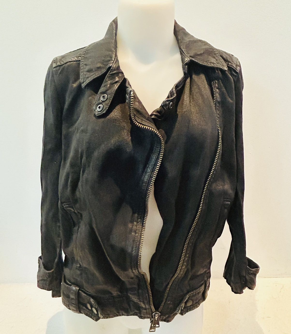 Allsaints New waxed coated cotton black Allsaints jacket Size S / US 4 / IT 40 - 3 Thumbnail
