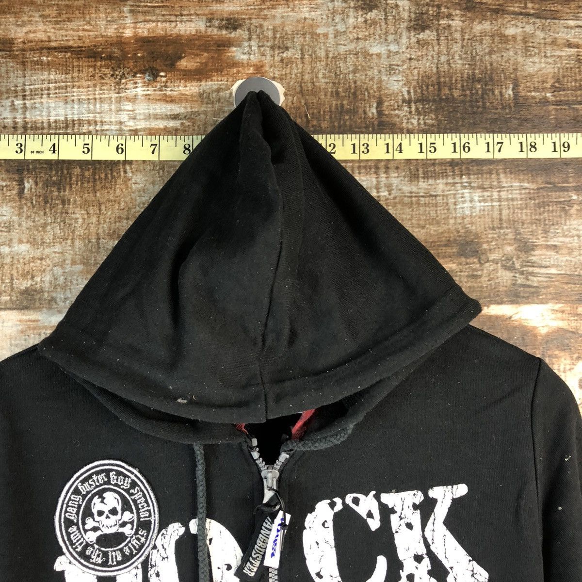 Japanese Brand Gang Busters skull punk Black sweater Hoodie #A2458 Size US XS / EU 42 / 0 - 4 Thumbnail