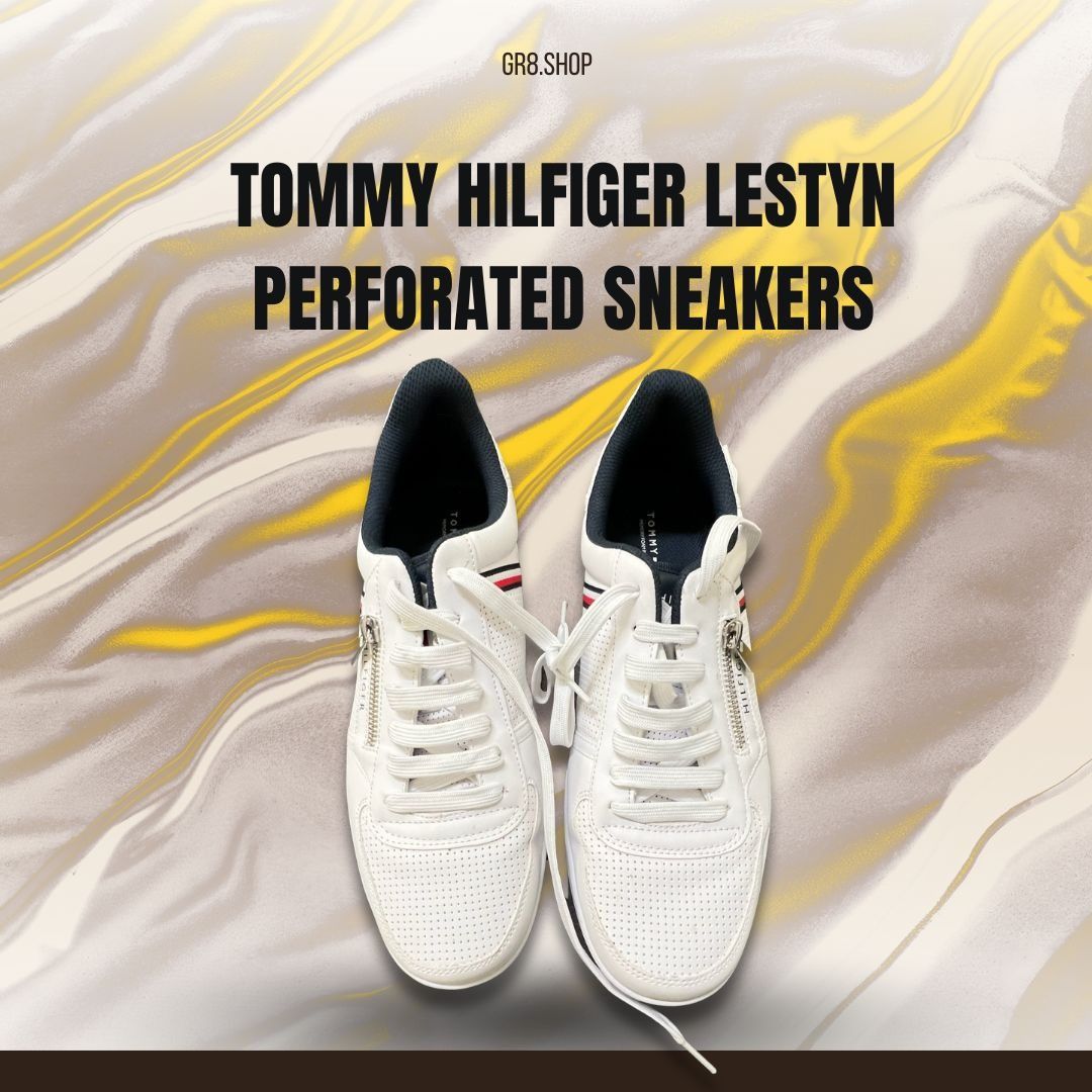 Tommy Hilfiger Tommy Hilfiger Lestyn White Perforated Sneakers Size 12 With Size US 12 / EU 45 - 1 Thumbnail