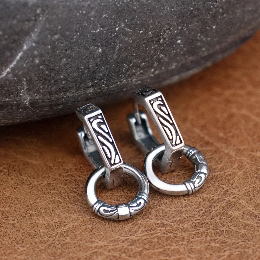 Jewelry Creative Drop Earrings in Silver, Men's