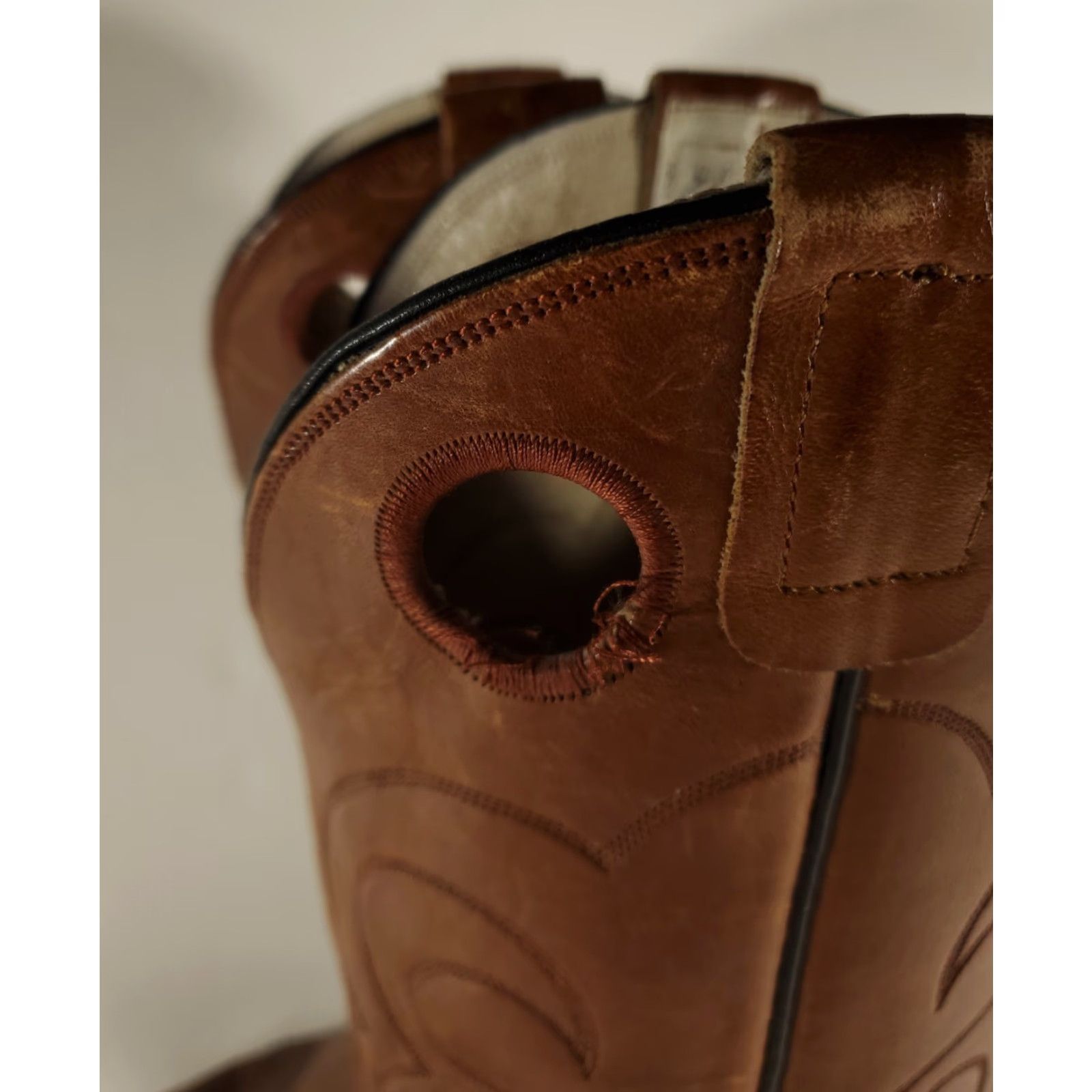 Vintage Olathe Boots Boot Western Buckaroo Cowboy Leather Brown 16" 36515 Mens 9 Kansas B Size US 9 / EU 42 - 4 Thumbnail