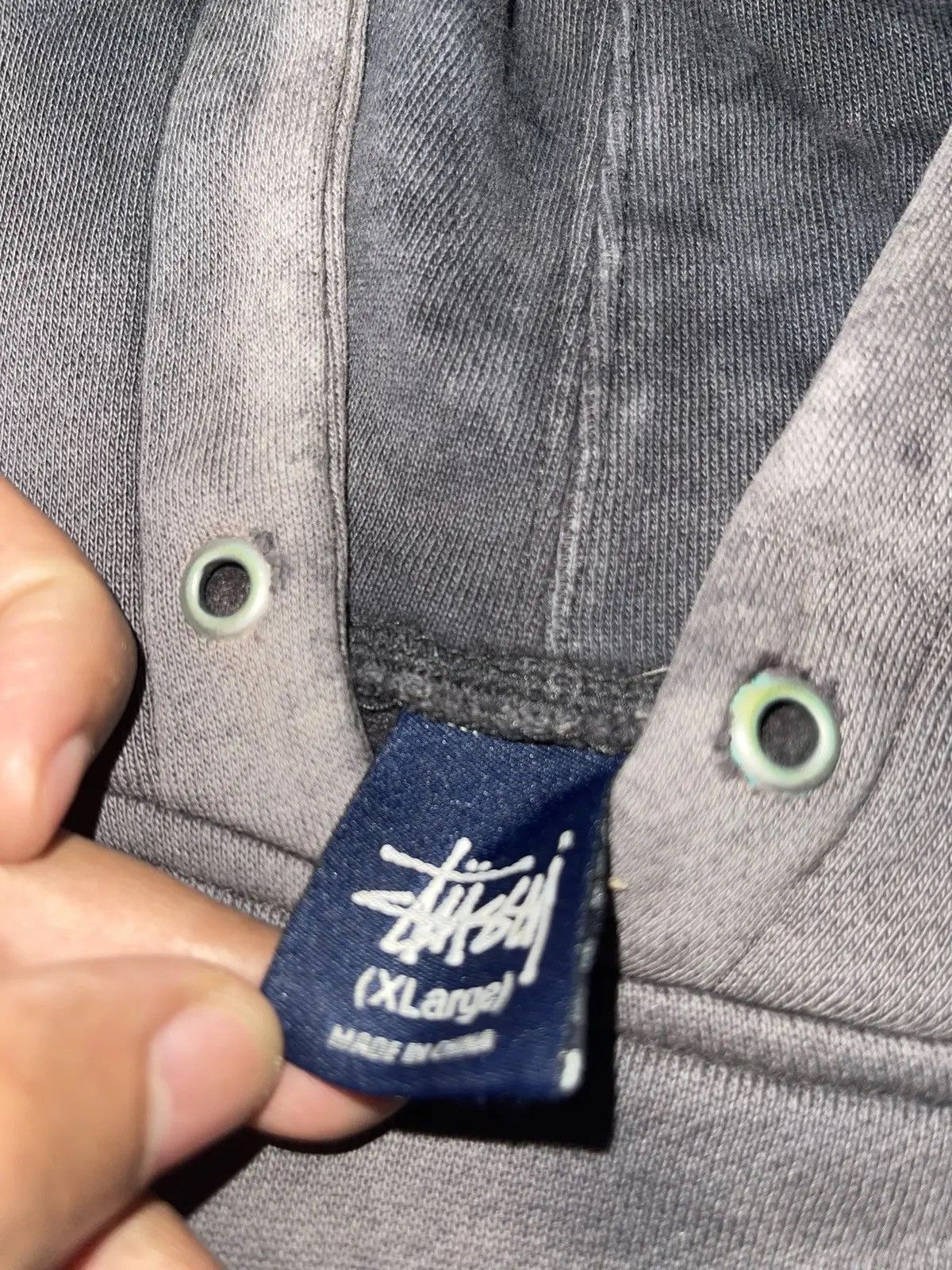 Stussy Vintage Stüssy "Skyline" Logo Hoodie SunFaded Black Thrashed Size US XL / EU 56 / 4 - 9 Thumbnail