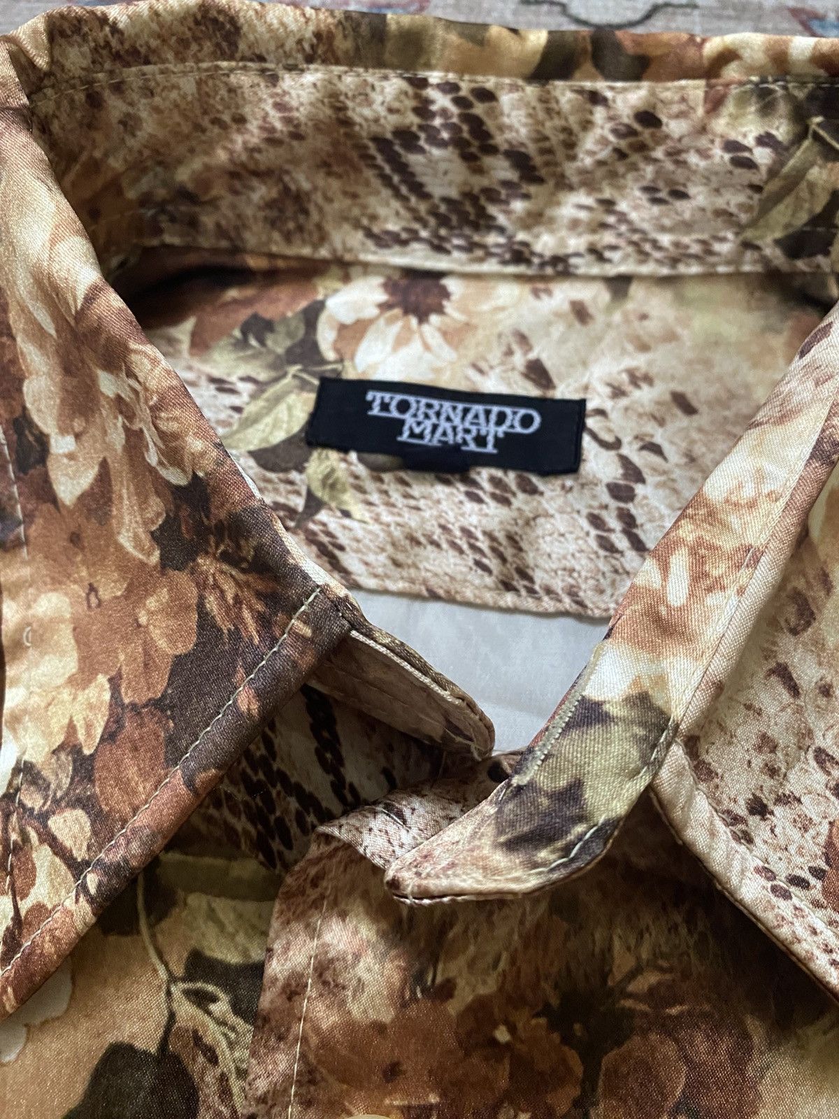 Tornado Mart floral snake skin print shirt