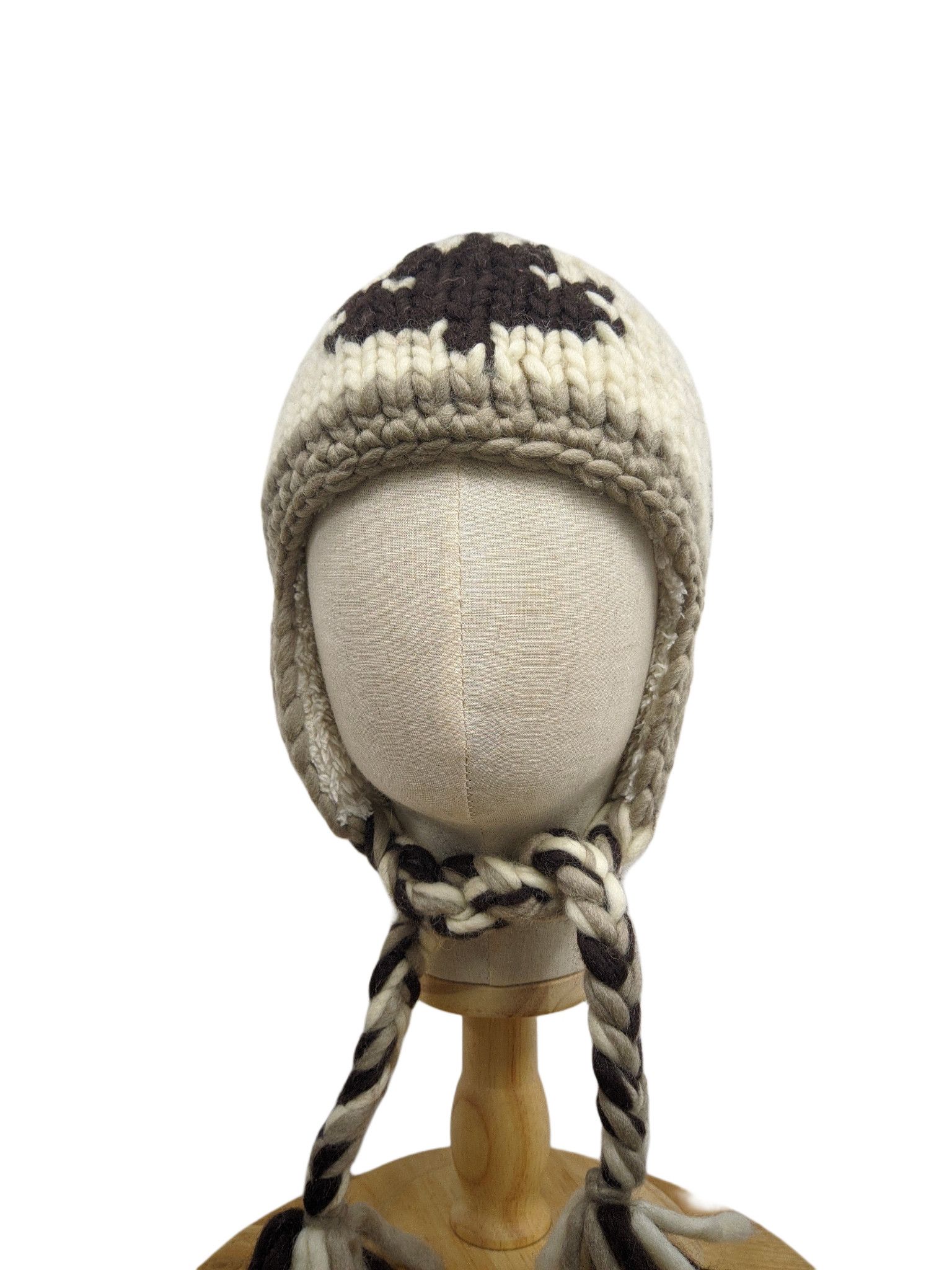Handmade Delux Knitted Handmade Beanie with Earflaps Size ONE SIZE - 2 Thumbnail