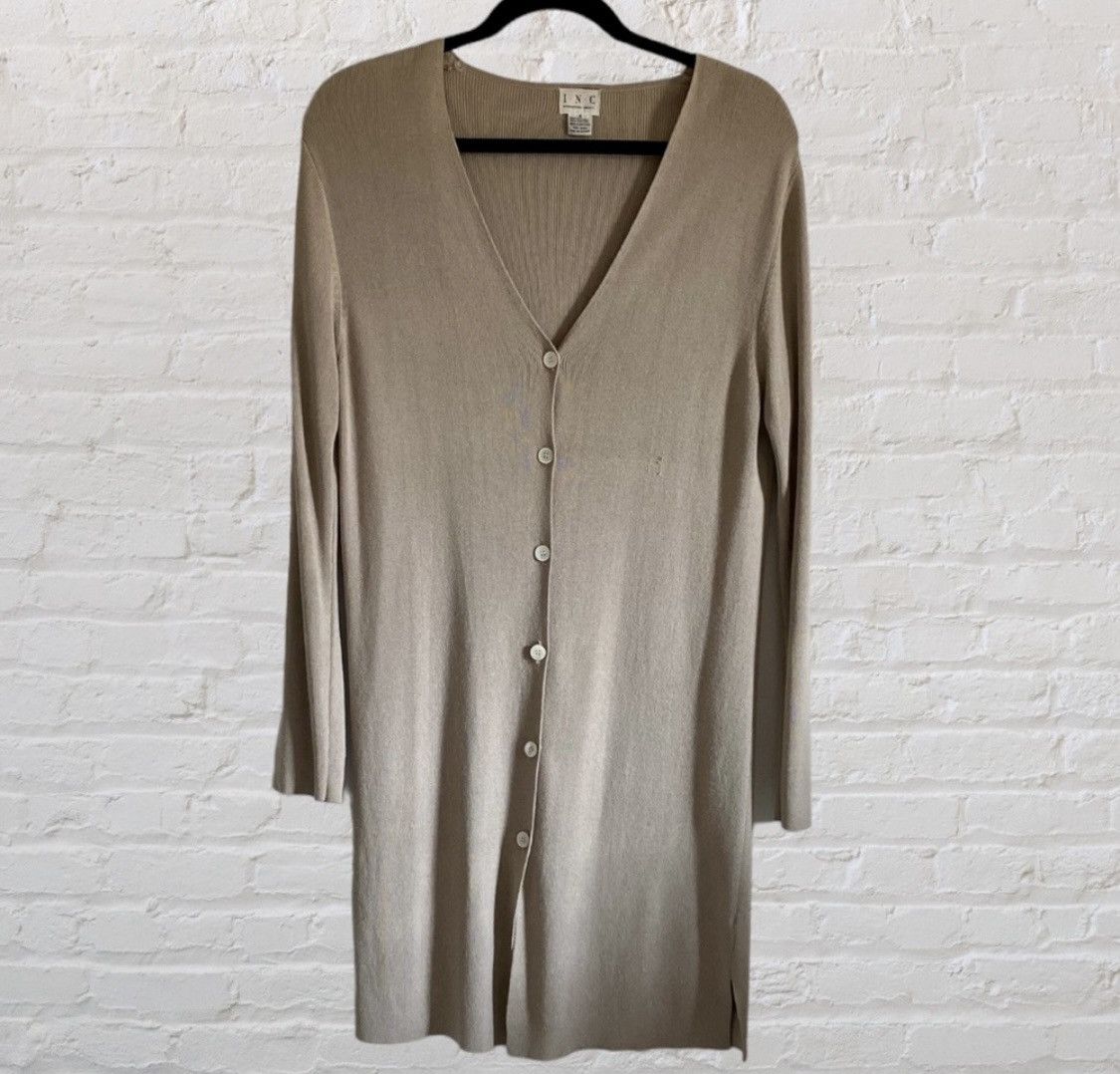 I.N.C INC INTERNATIONAL CONCEPTS BUTTON UP CARDIGAN SWEATER DRESS Size S / US 4 / IT 40 - 5 Thumbnail