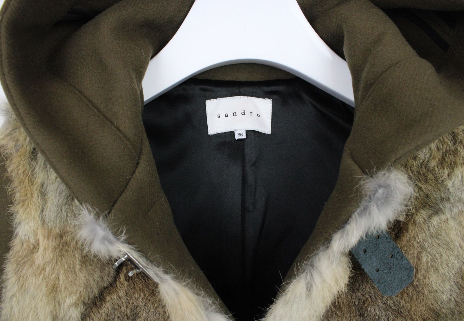 Sandro SANDRO M8467H Coat Women EU 36 Hooded Fur Trim Size S / US 4 / IT 40 - 6 Thumbnail
