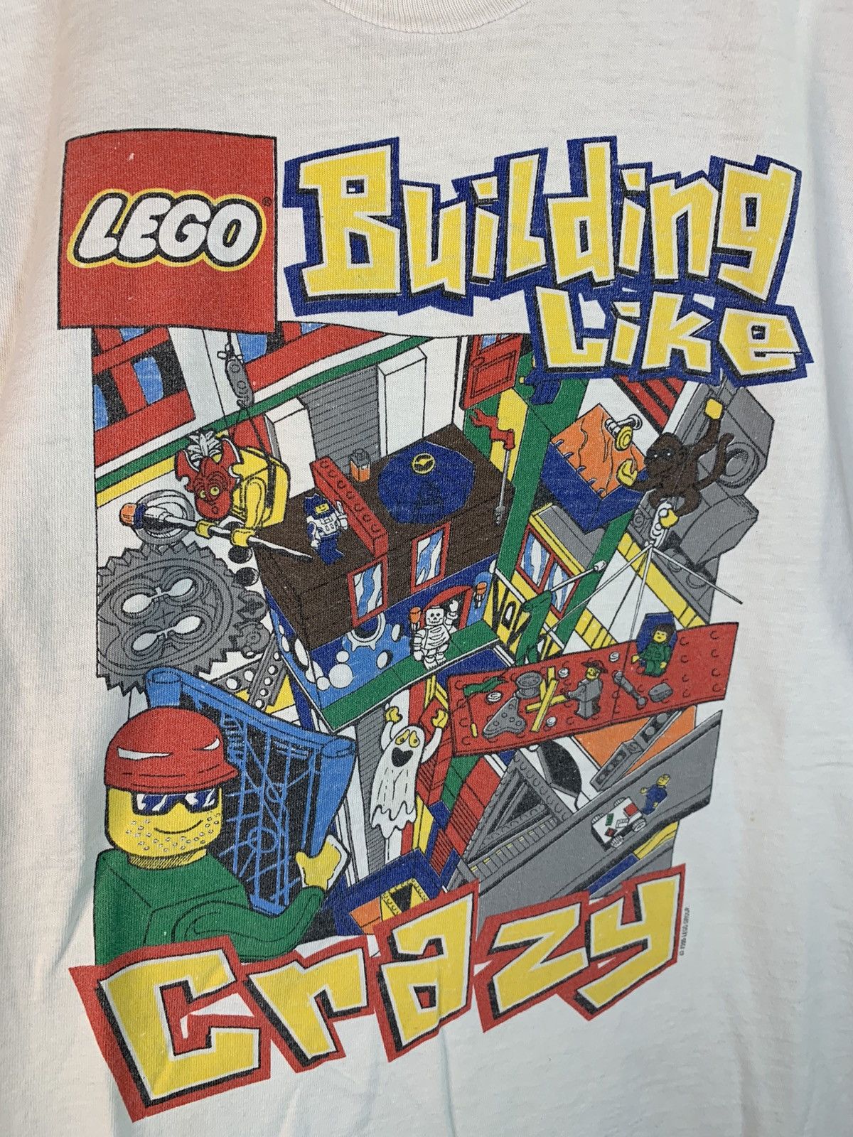 LEGO × Vintage *RARE* VTG 1995 LEGO Building Like Crazy Single Stitch Shirt Size US XL / EU 56 / 4 - 2 Thumbnail