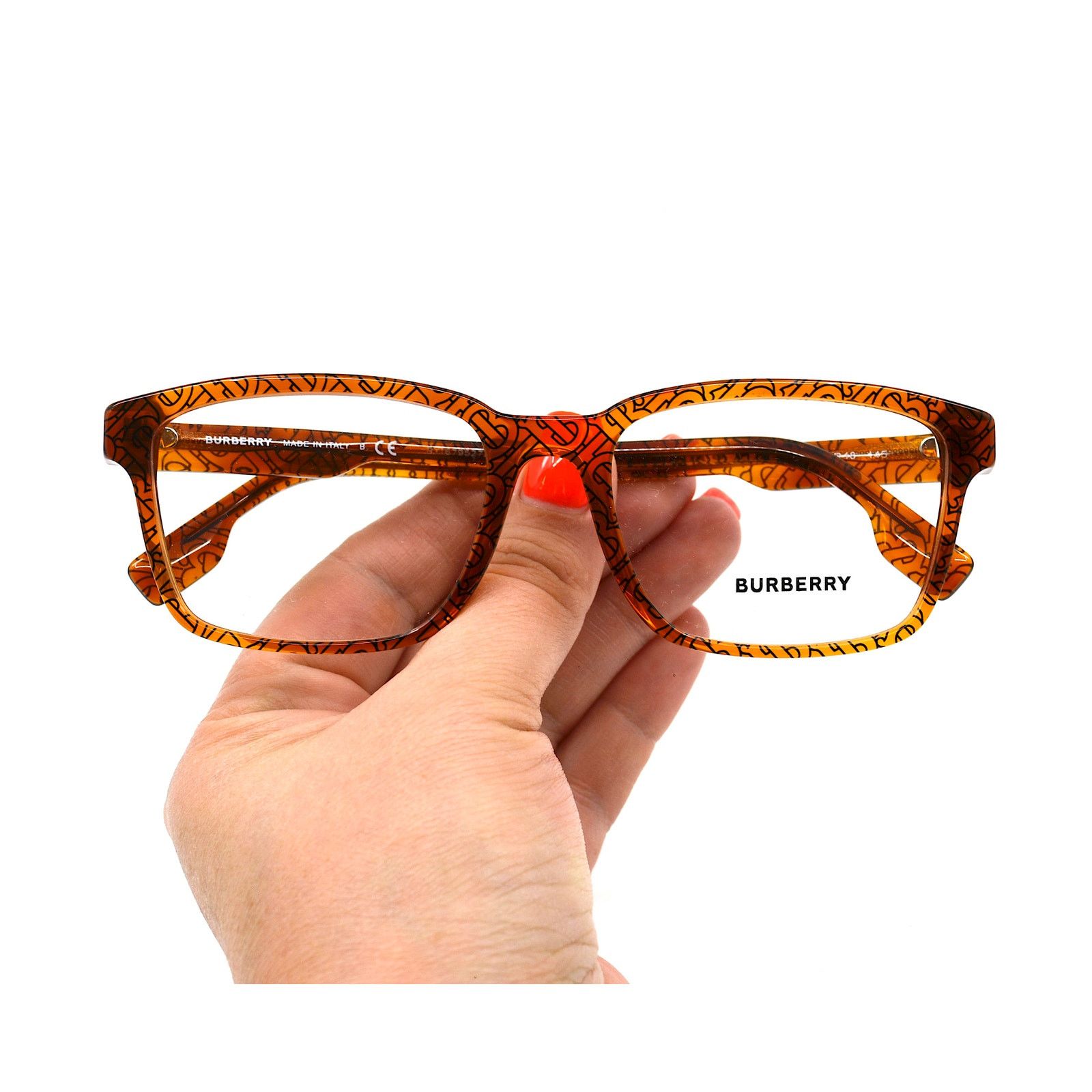 Burberry Burberry BE2308 3823 Transparent Brown/signature Eyeglasses Size ONE SIZE - 13 Thumbnail