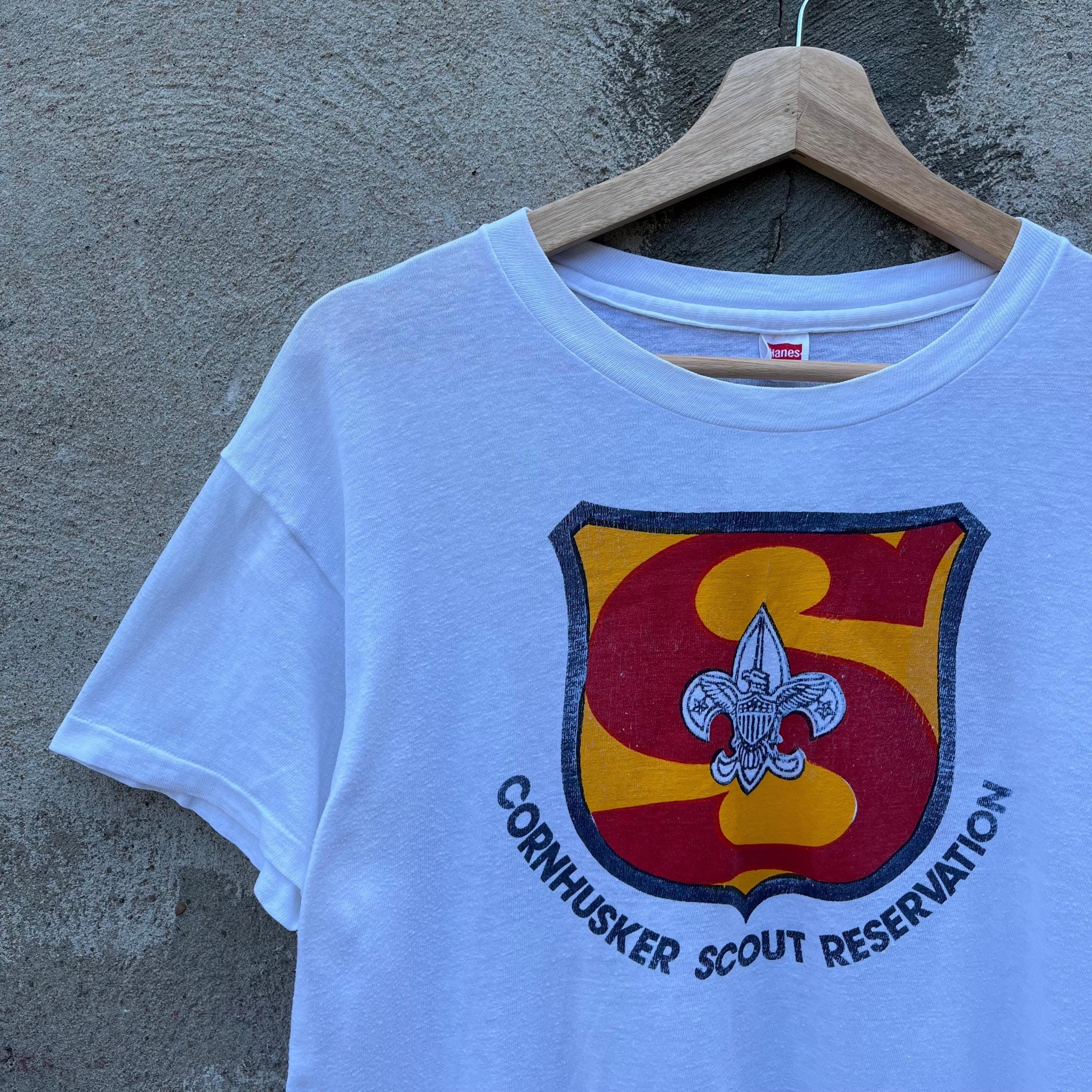 Hanes × Vintage 50's Vintage Cornhusker Boy Scout Reservation Hanes T-Shirt Size US L / EU 52-54 / 3 - 2 Thumbnail