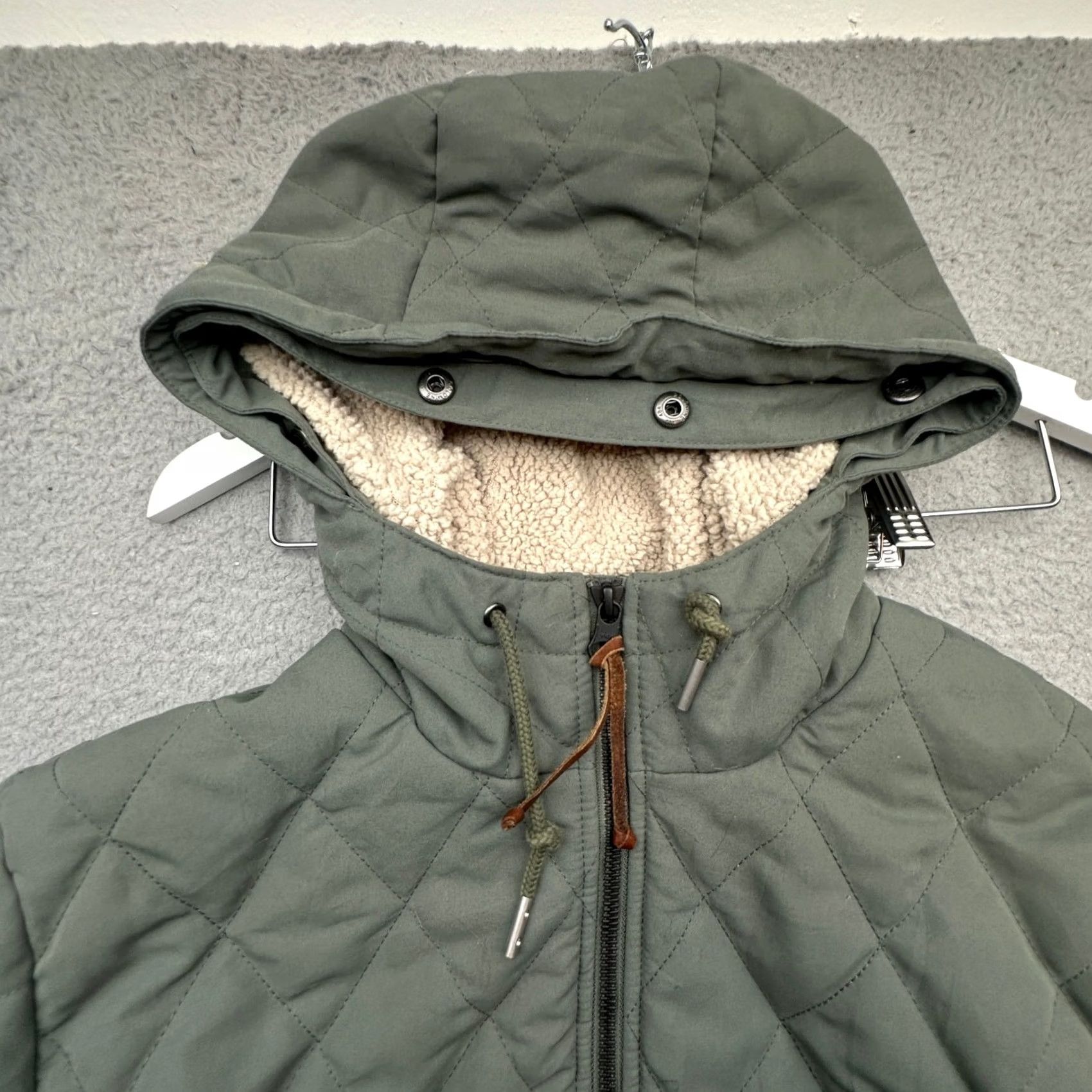 Eddie Bauer Eddie Bauer Diamond Quilted Fleece Lined Jacket Womens Large Hooded Green Jacket Size L / US 10 / IT 46 - 7 Thumbnail