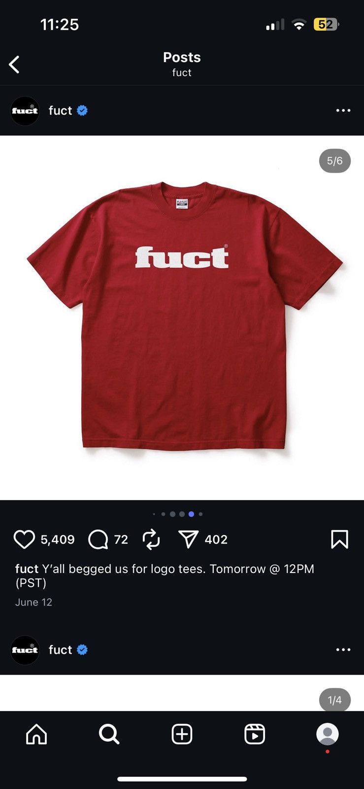 FUCT FUCT OG Logo Tee Red Size US XL / EU 56 / 4 - 3 Thumbnail
