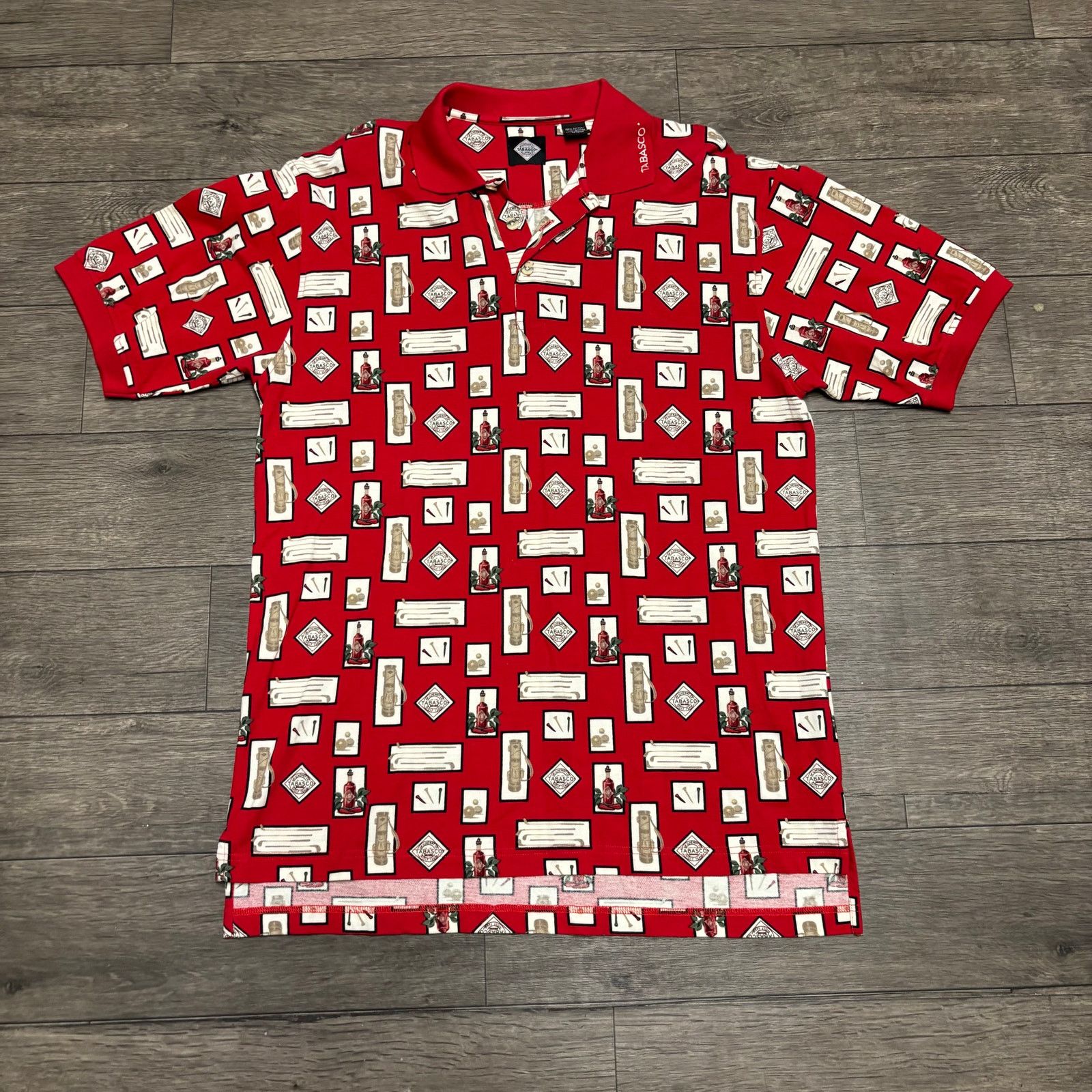Tabasco × Vintage Vtg Tabasco Hot Sauce Red AOP Golf Polo Shirt Sz M 90s Size US M / EU 48-50 / 2 - 1 Thumbnail