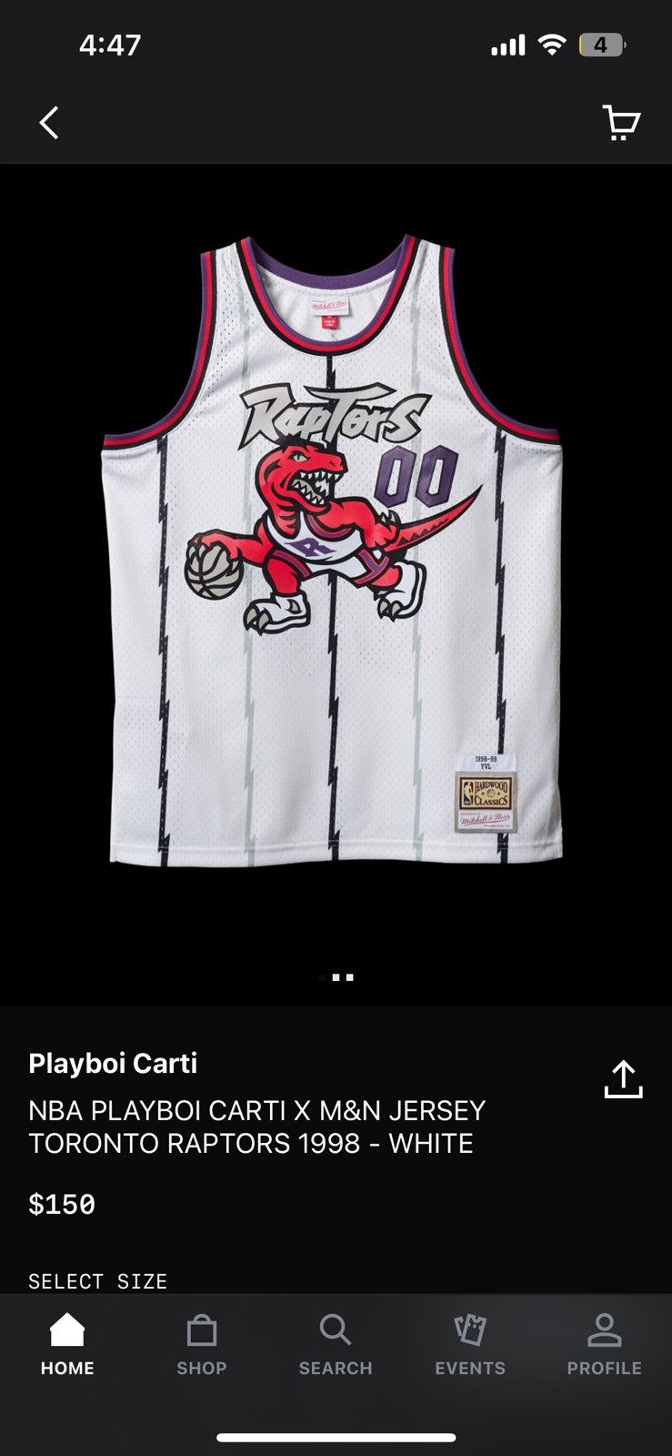 Playboi Carti NBA PLAYBOI CARTI X M&N JERSEY - RAPTORS WHITE Size US M / EU 48-50 / 2 - 1 Thumbnail