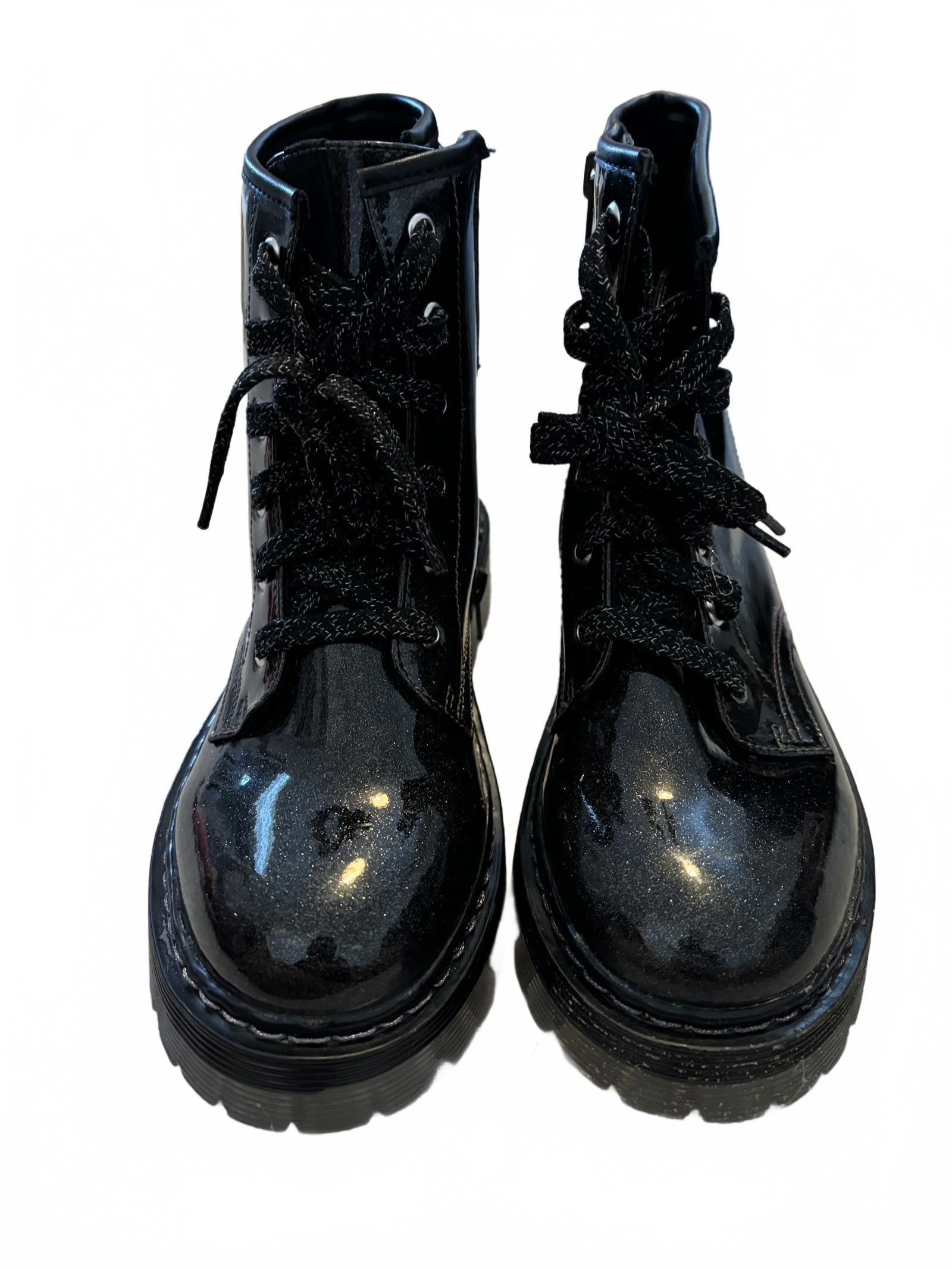 Steve Madden NWOT Steve Madden Black Glitter Chunky Combat Boots 5 Size US 5 / IT 35 - 3 Thumbnail