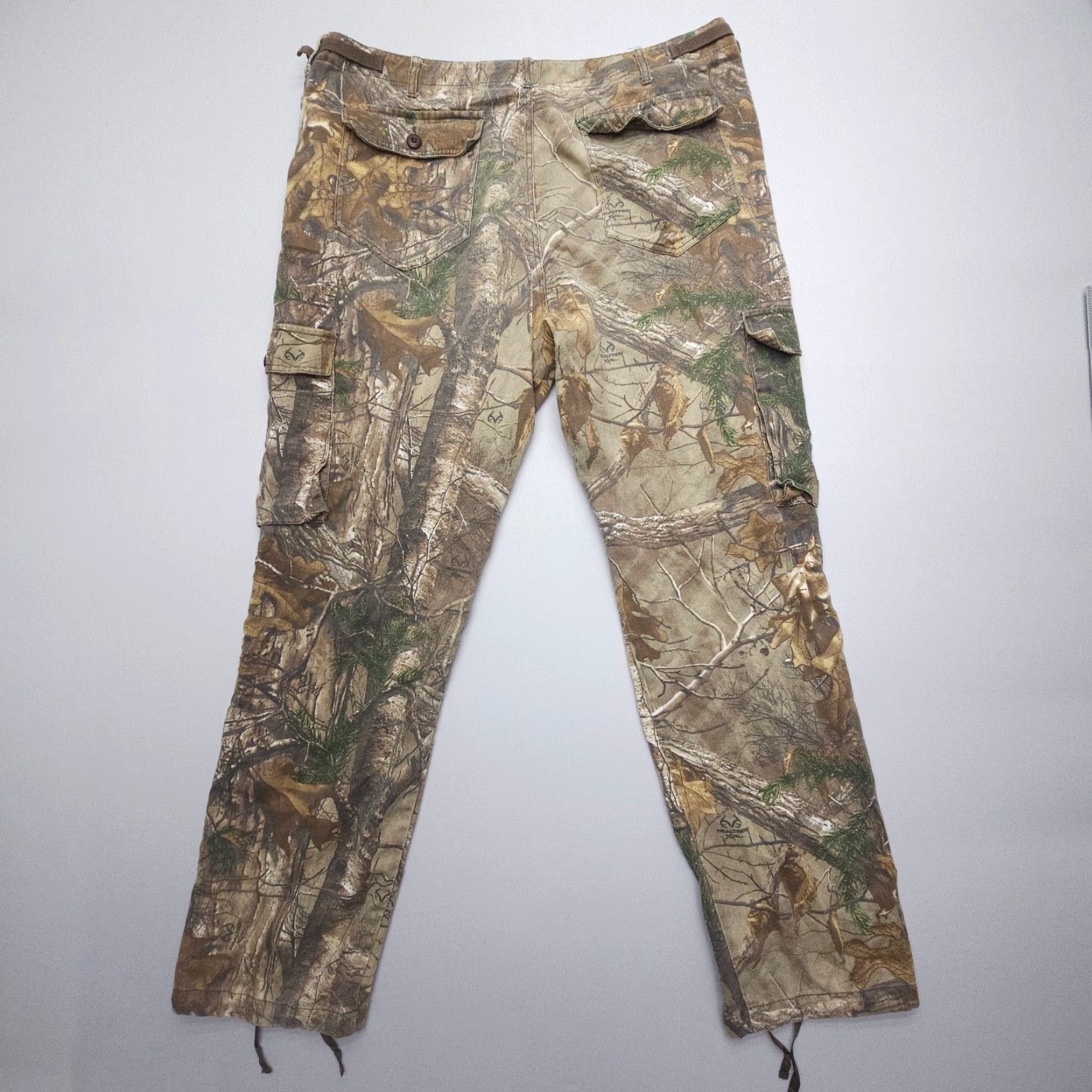 Vintage Cabela's Cargo Pants Mens 42 Tall Camouflage Camo Cotton Polyester Twill 34" Inseam Cargo Pocket Flat Front Regular Size US 42 / EU 58 - 2 Thumbnail