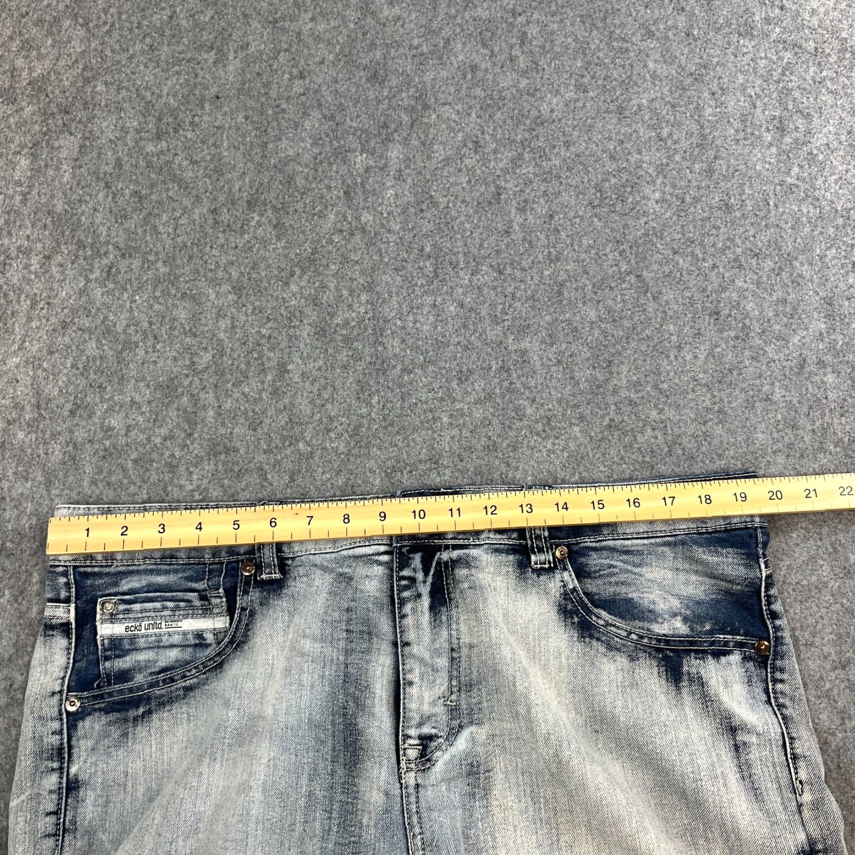 Ecko Unltd. Ecko Mens Denim Shorts Bermuda Casual Hip Hop Vintage 90s Size US 36 / EU 52 - 6 Thumbnail