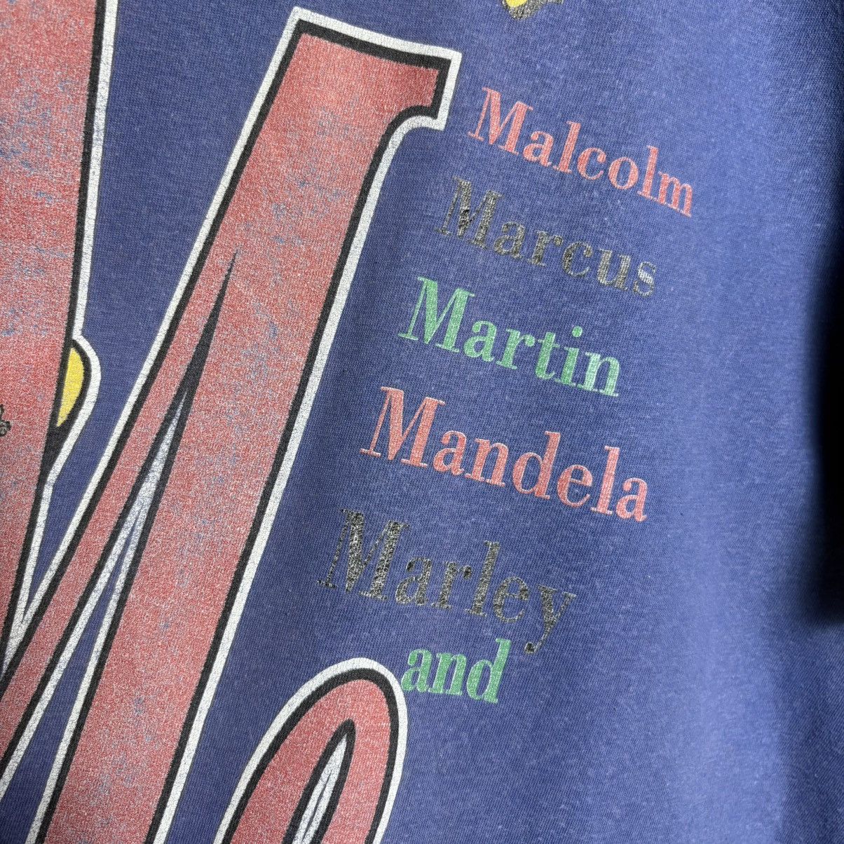 Vintage Vintage 90s Black History Malcolm Martin Luther Graphic Tee Size US L / EU 52-54 / 3 - 5 Thumbnail