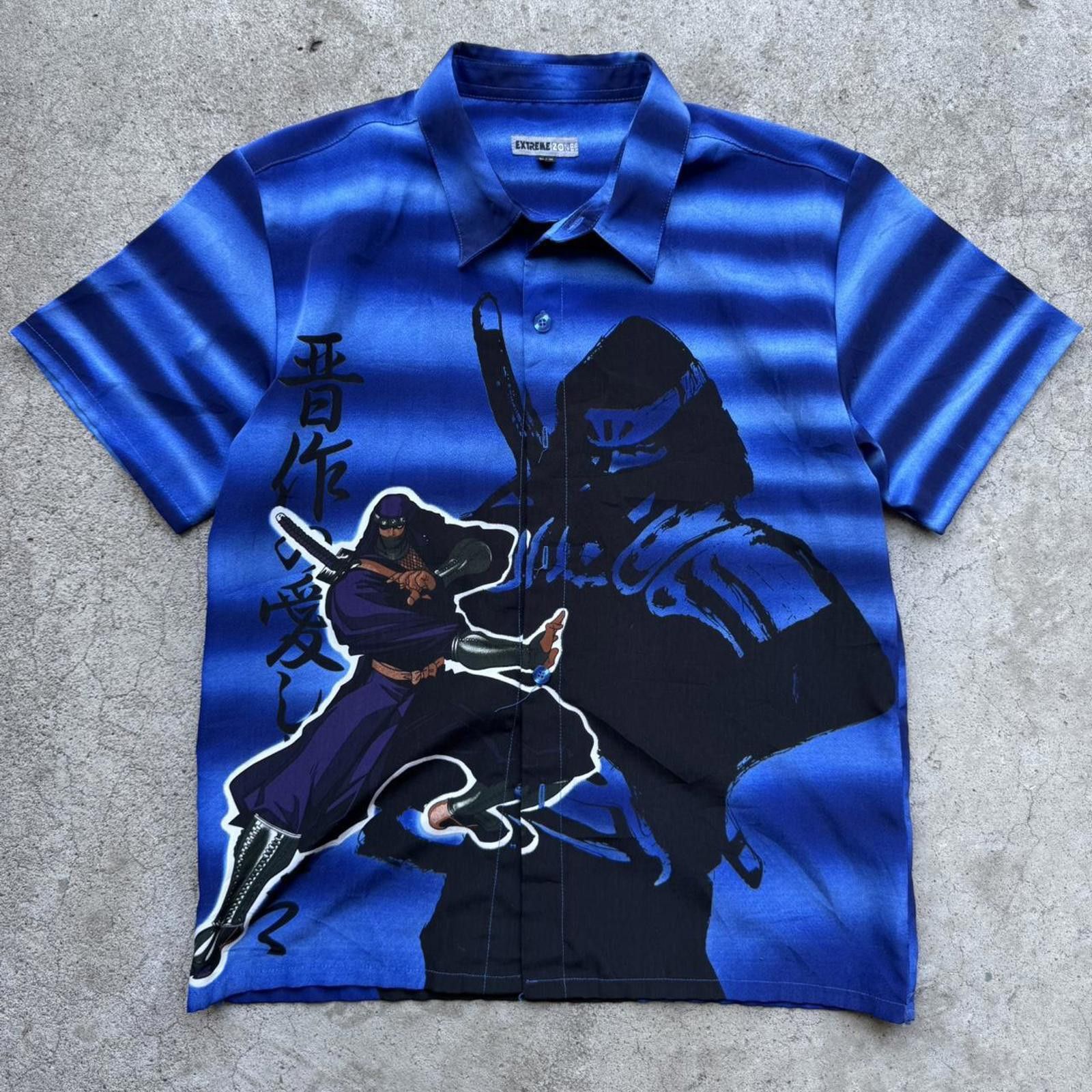 Other Y2K Anime Blue and black 90s Extreme Zone Ninja button up Size US S / EU 44-46 / 1 - 1 Thumbnail