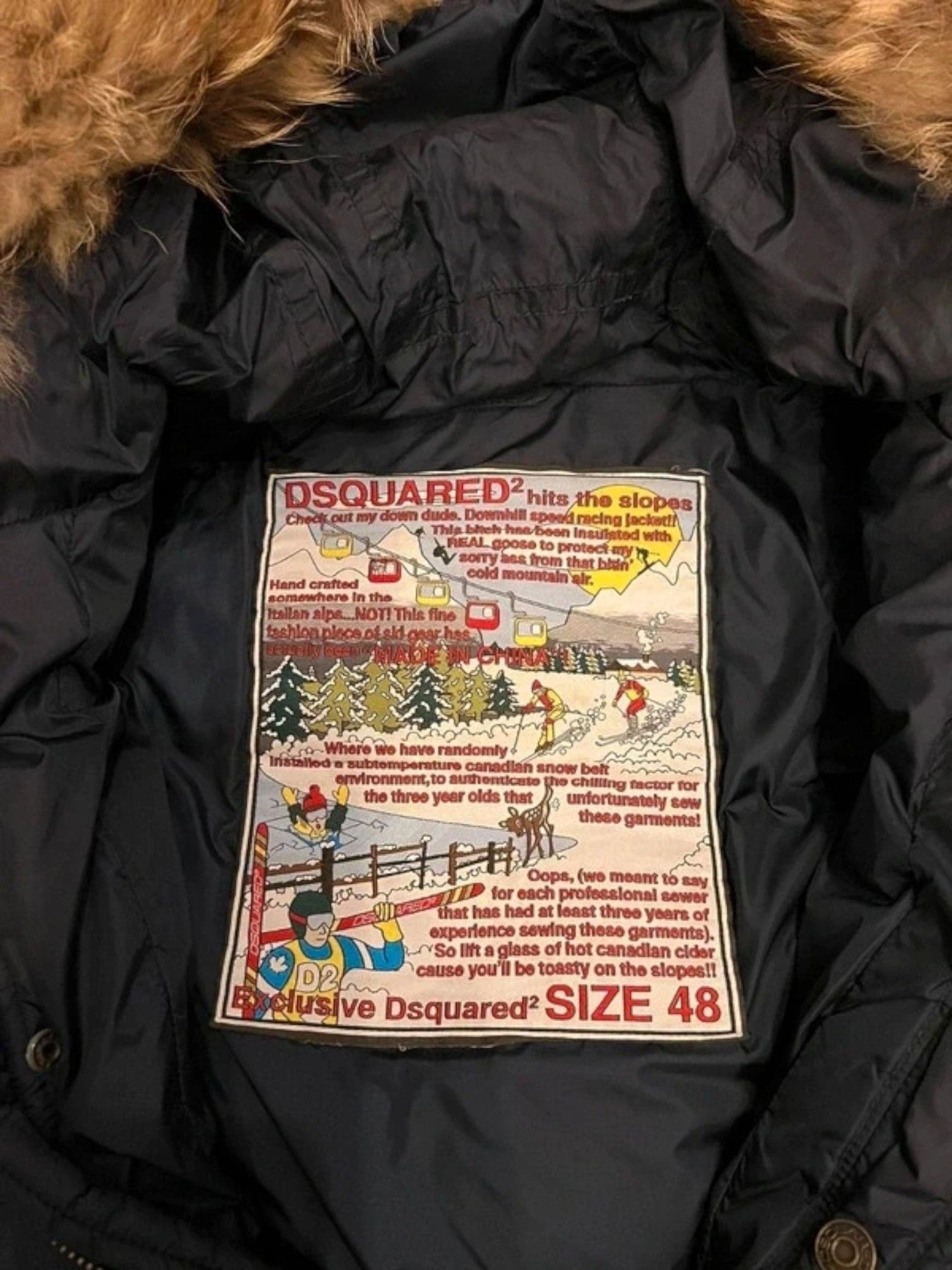 Dsquared2 Dsquared² Down Ski Jacket w “Rebel-D2” Patch & Fur Trim Hood Size US M / EU 48-50 / 2 - 5 Thumbnail