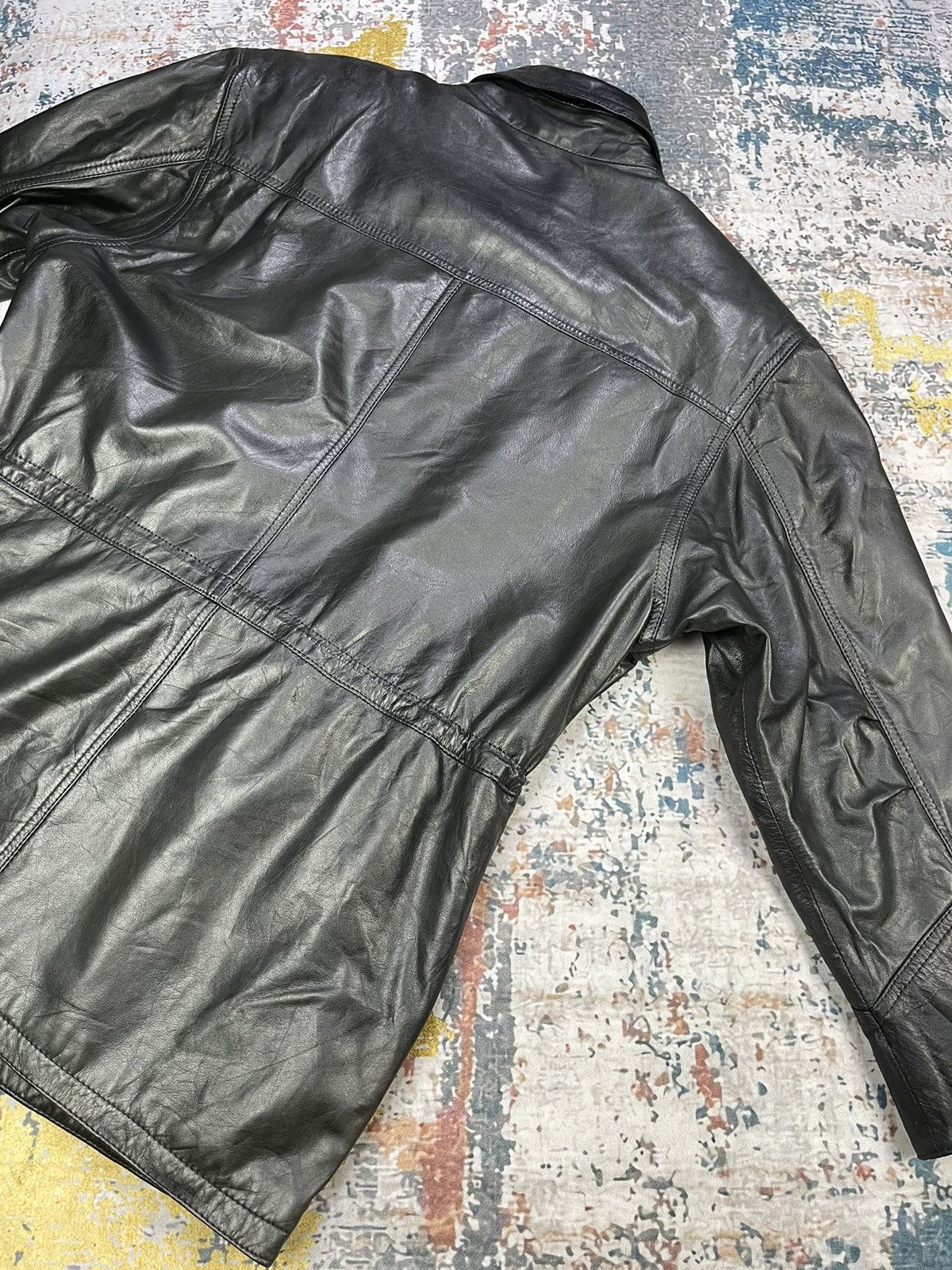 Genuine Leather Vtg Volare Calf Skin Military Leather Mantel Jackets Size US L / EU 52-54 / 3 - 10 Thumbnail
