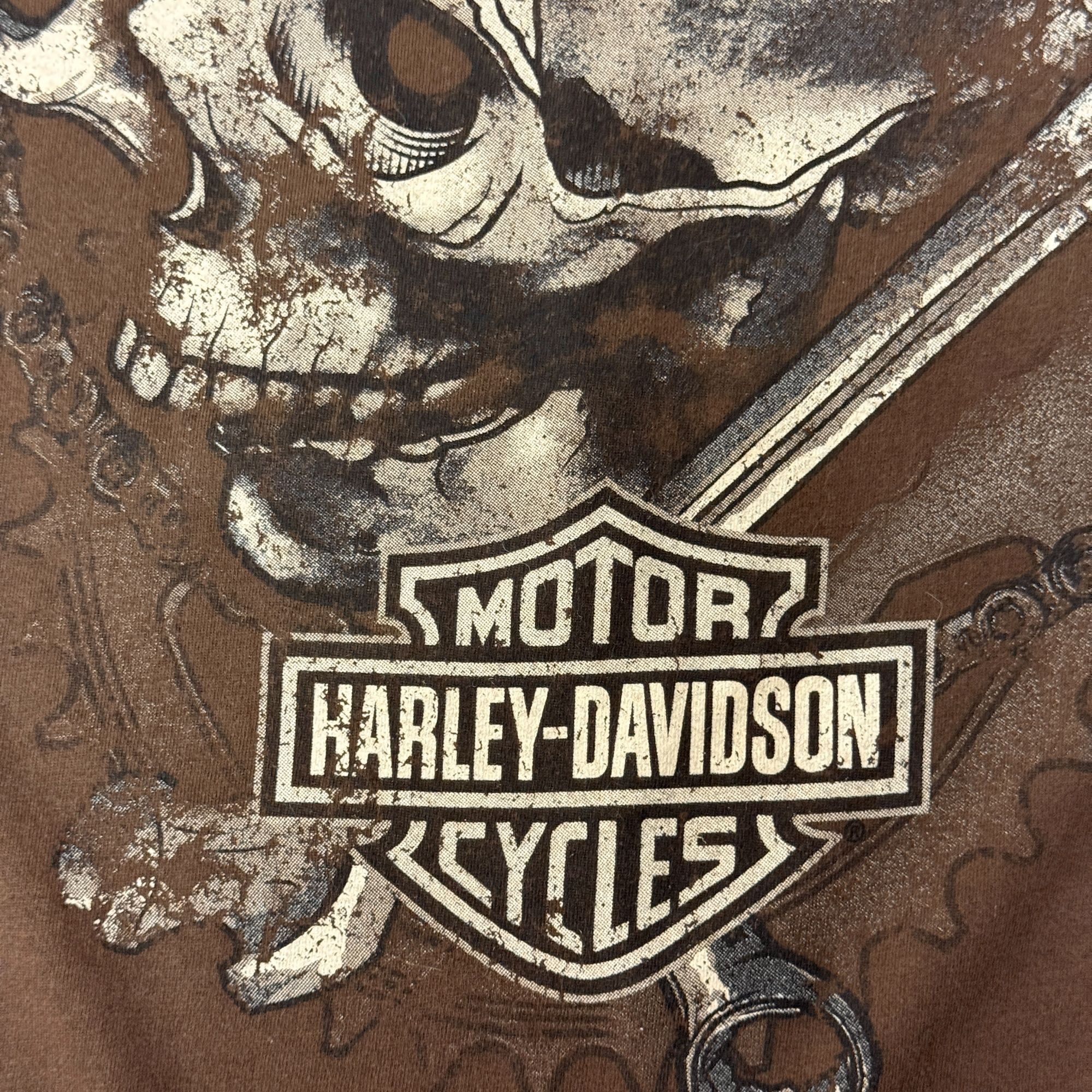 Harley Davidson H-D Cowboy BRONCHO RIDER Motorcycle Biker SKULL T Shirt 2XL Size US XXL / EU 58 / 5 - 6 Thumbnail